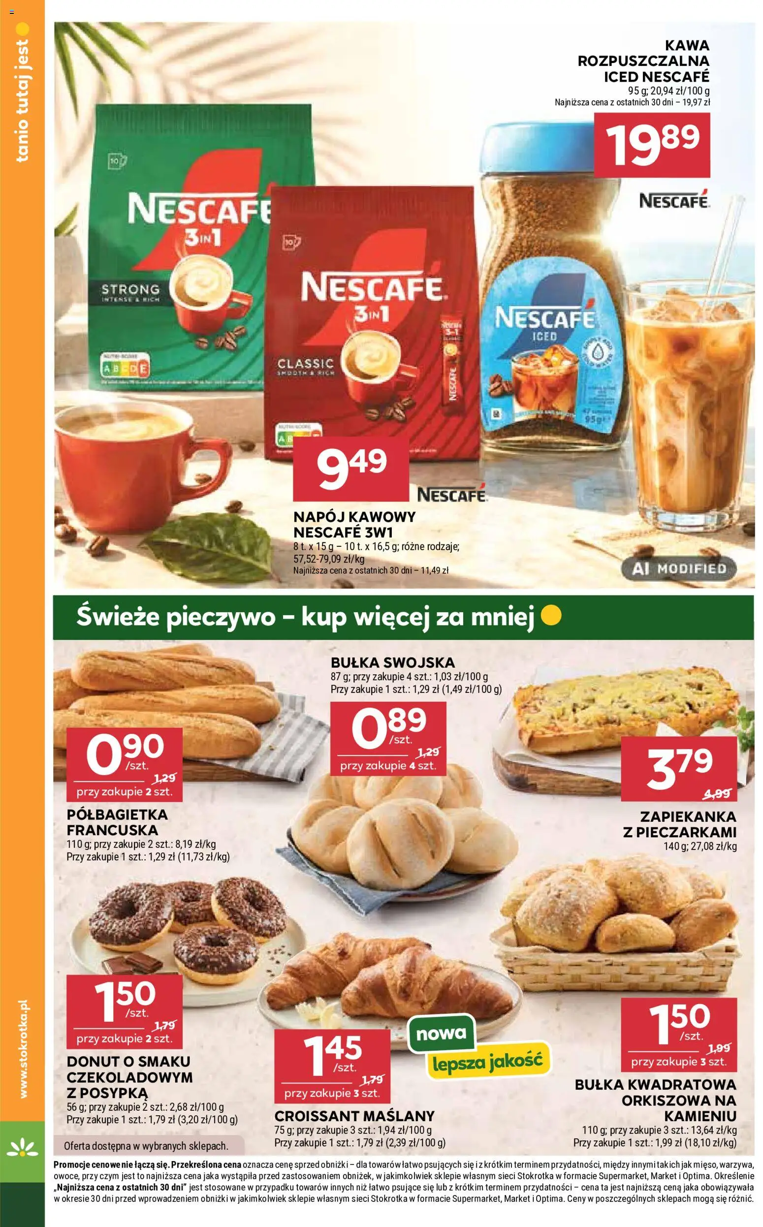 Stokrotka gazetka od 13.08.2026 | Strona: 28 | Produkty: Croissant, Kawa rozpuszczalna, Bułka, Napój kawowy