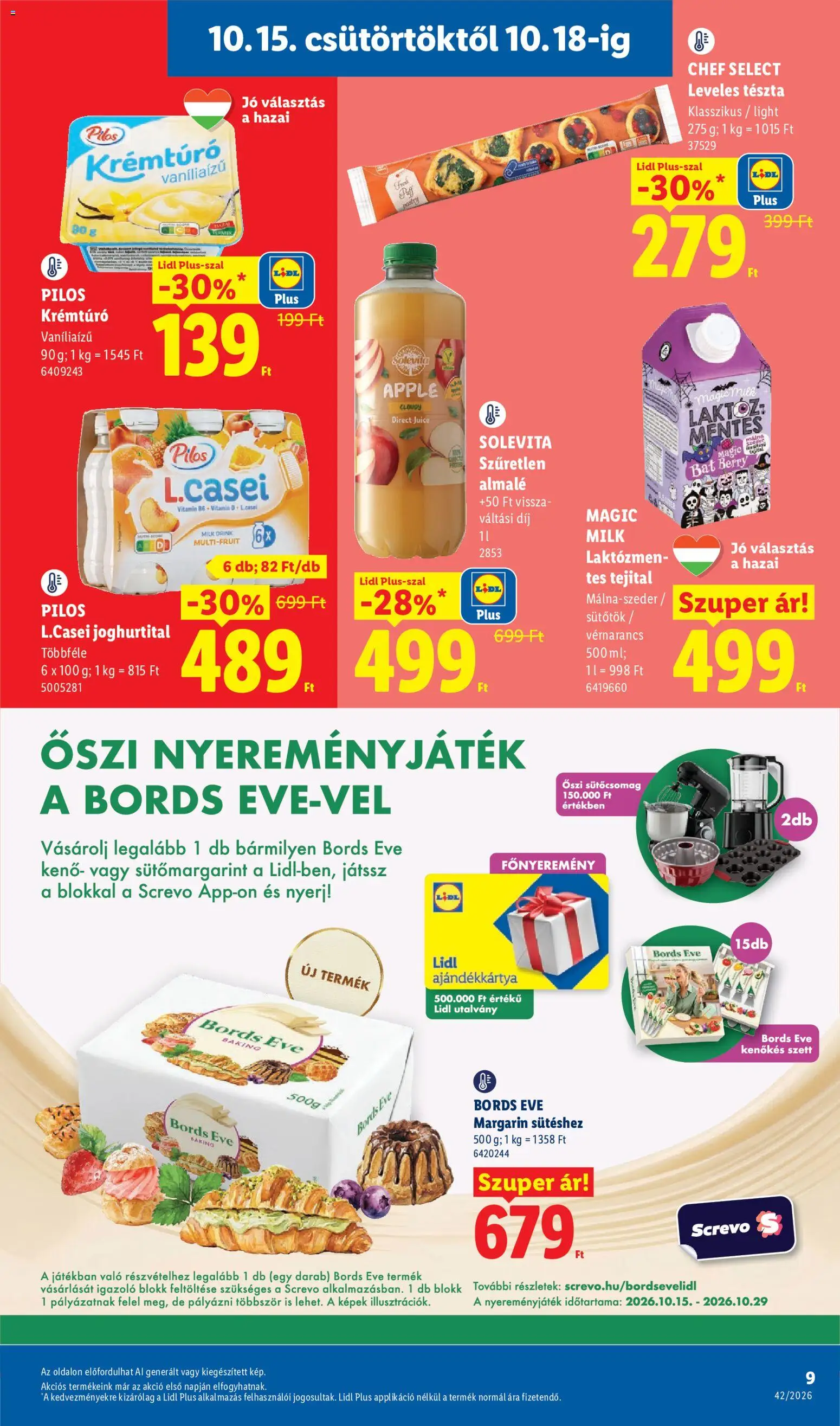 Lidl akciós ujság - amely érvényes a következő dátumtól: 2026.10.15. | Oldal: 9
