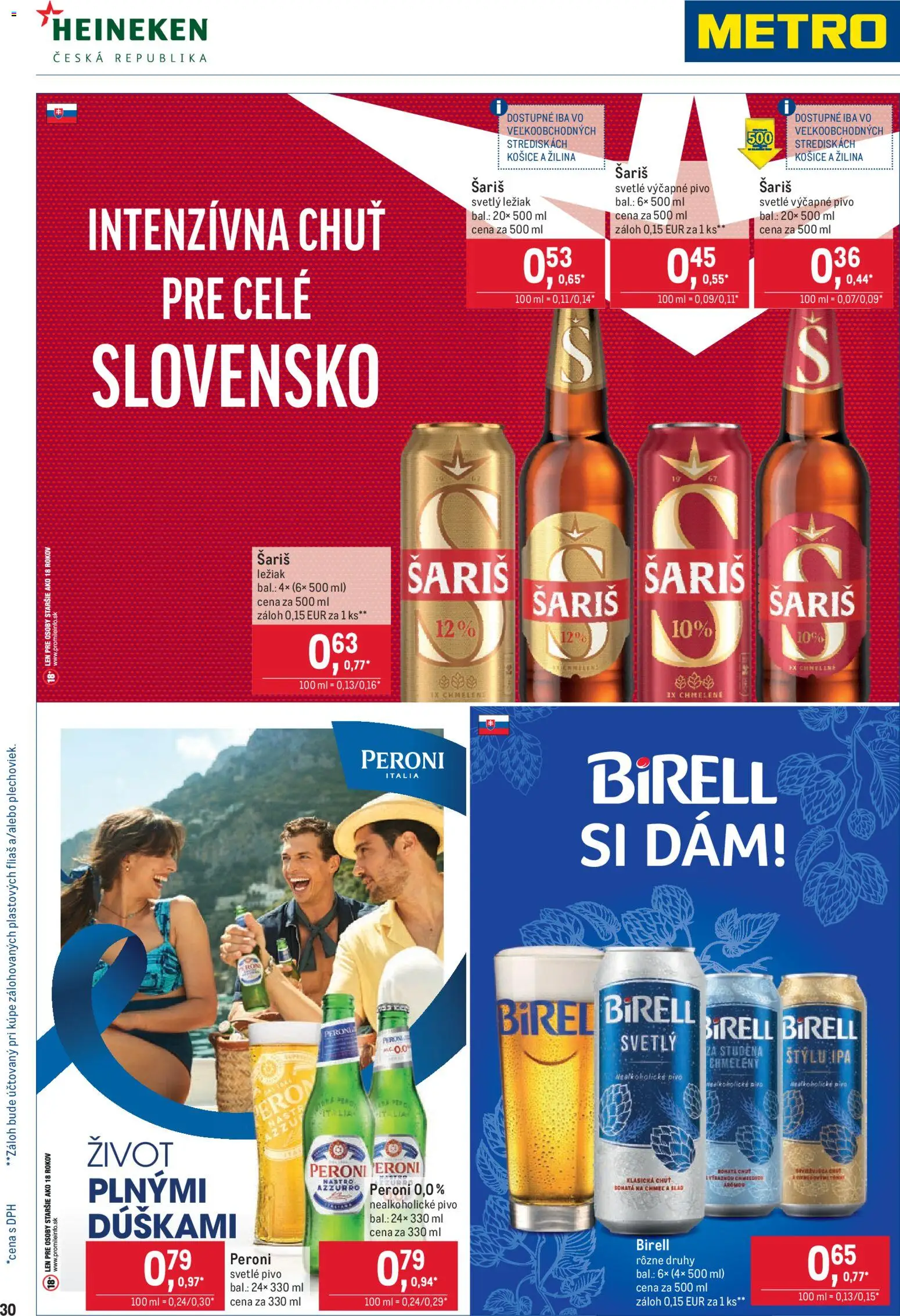 Nové Metro akcie – leták je platný od 20.05.2026 | Strana: 30 | Produkty: Pivo, Birell, Šariš, Nealkoholické pivo