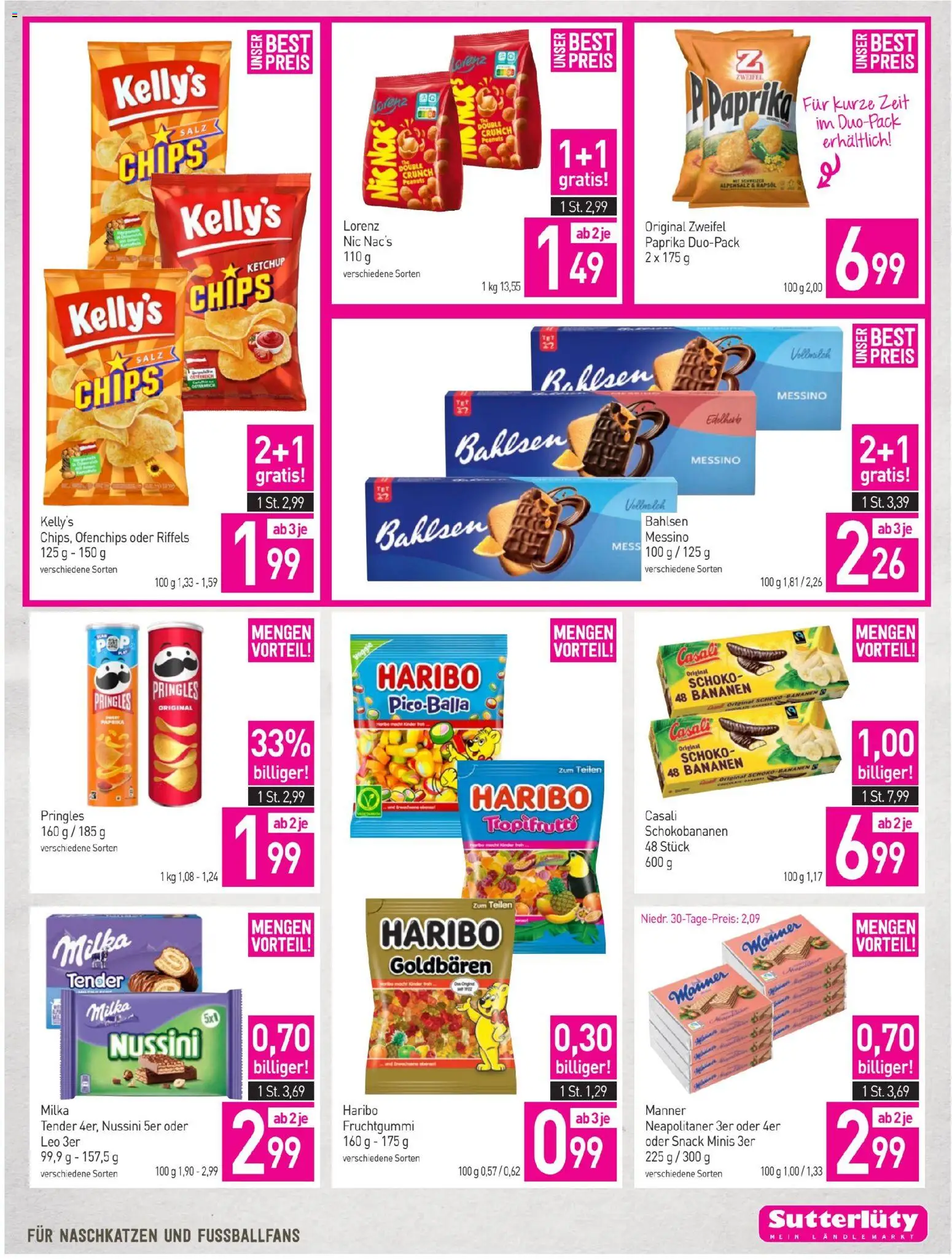 Sutterlüty Flugblatt gültig ab 02.07.2026 | Seite: 21 | Produkte: Chips, Ketchup, Salz, Bananen