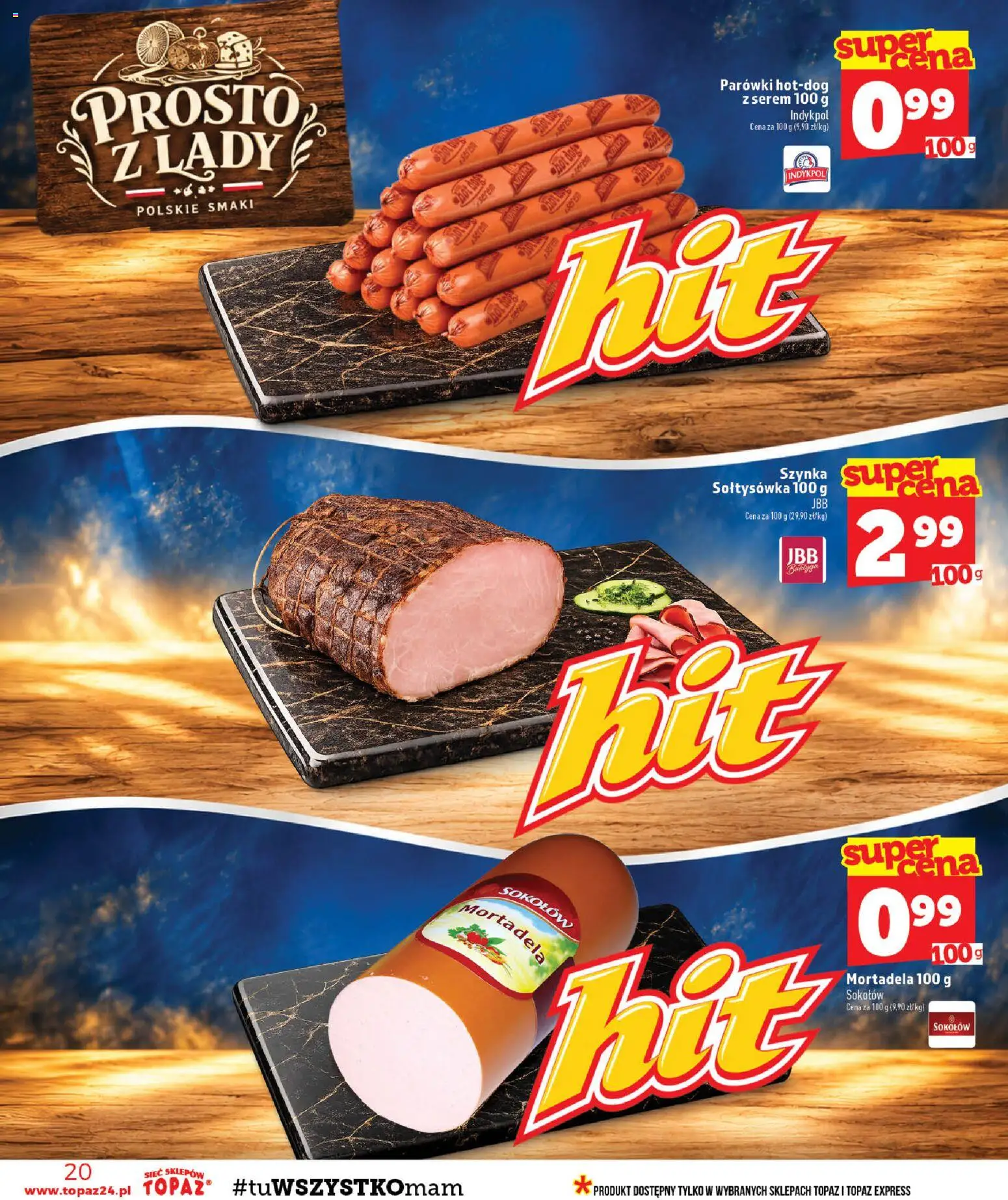 Topaz gazetka - MAZ od 15.10.2026 | Strona: 20 | Produkty: Serem, Indyk, Parówki, Szynka