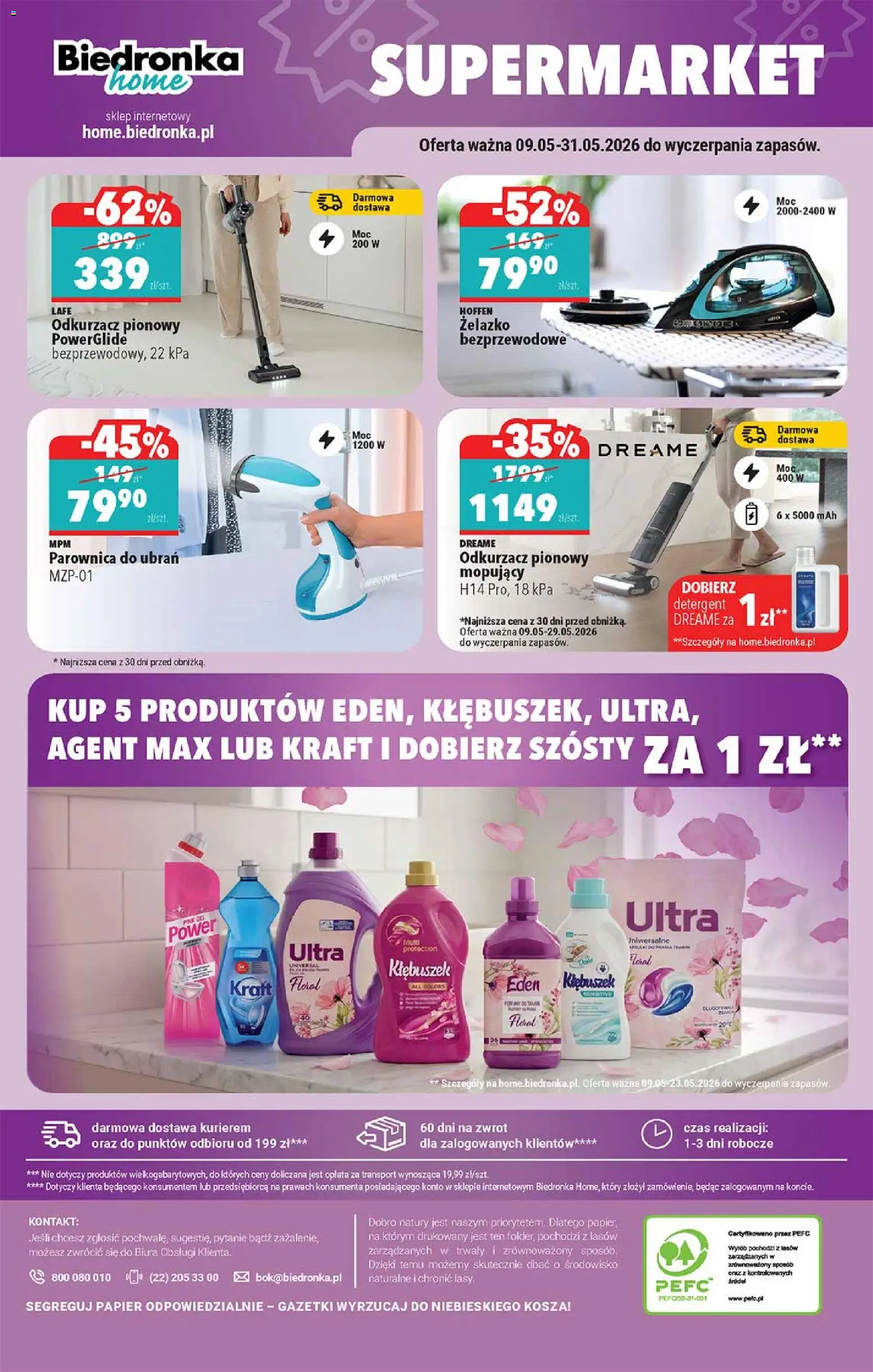 Biedronka gazetka - Hity i inspiracje od 09.05.2026 | Strona: 48 | Produkty: Odkurzacz, Cleaner, Parownica, Detergent