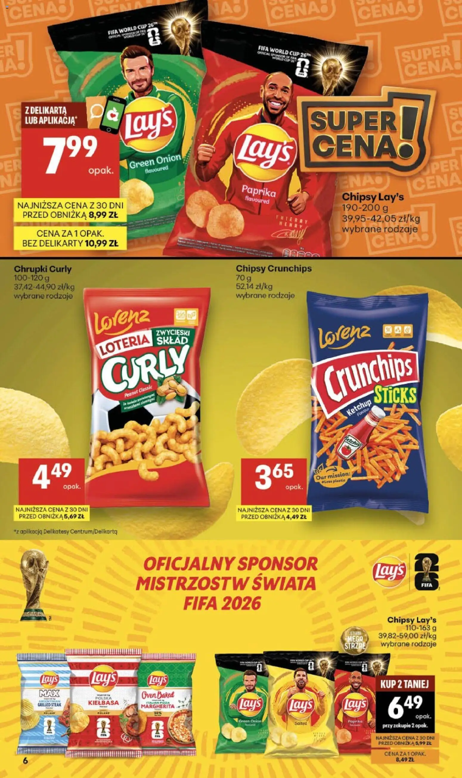 Delikatesy Centrum gazetka od 18.06.2026 | Strona: 6 | Produkty: Chipsy, Ketchup, Delikatesy, Lays