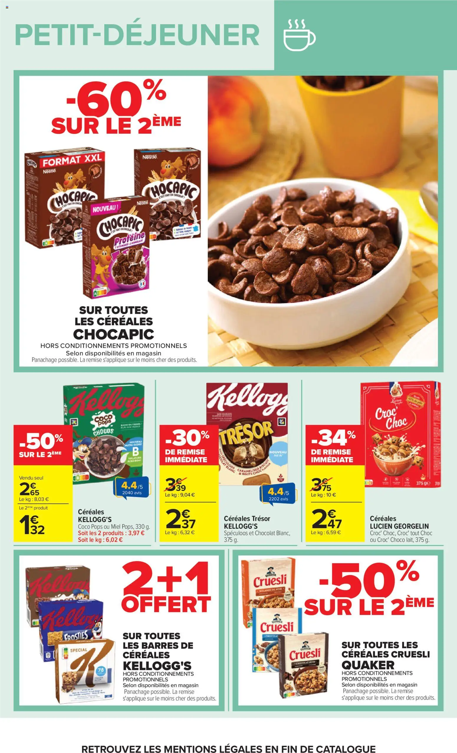 {H1} | Page: 10 | Produits: Chocapic, Miel, Chocolat, Céréales