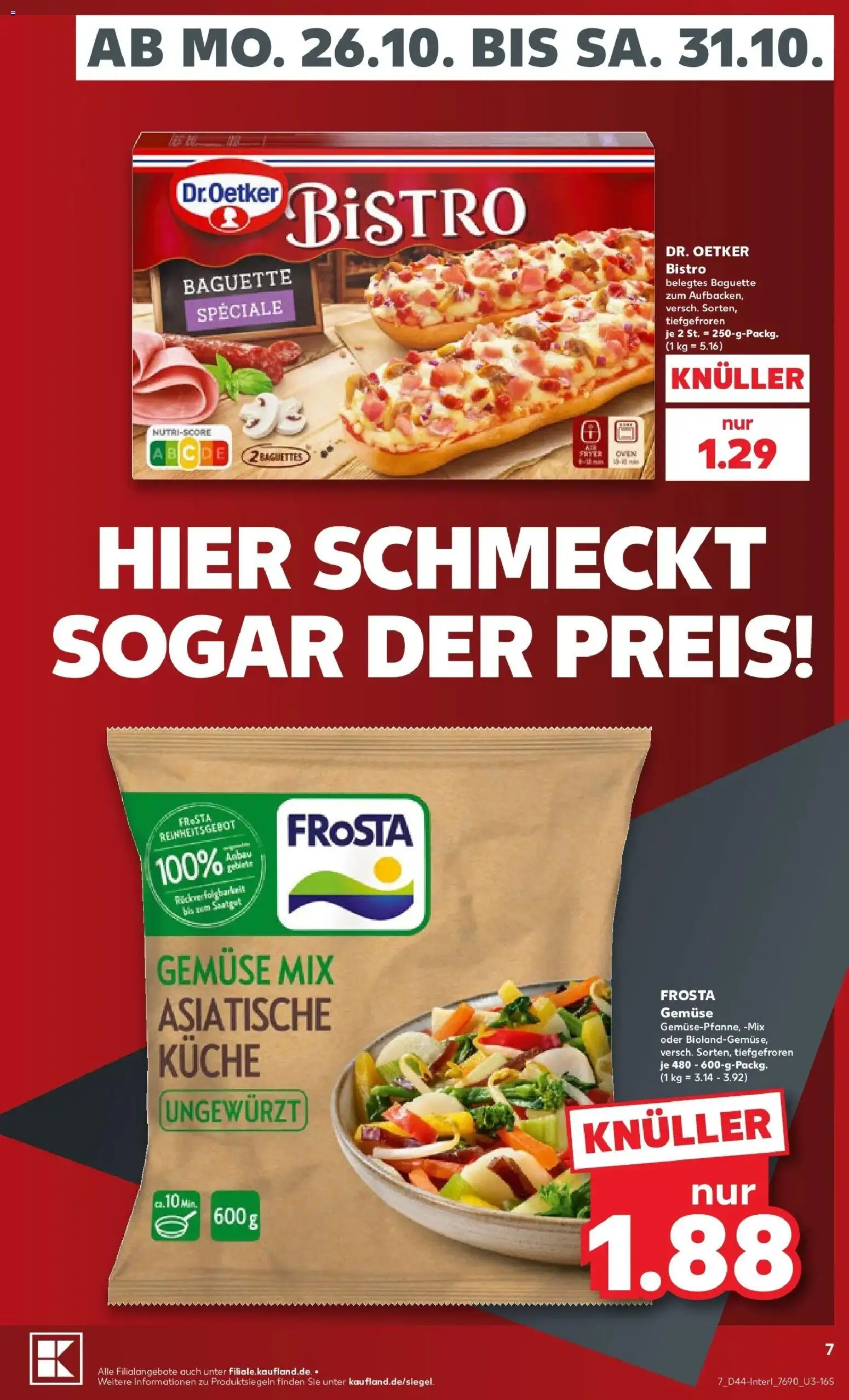 Prospekt Kaufland ab 26.10.2026 » Angebote Online zum Blättern | Seite: 11 | Produkte: Küche, Baguette, Frosta, Gemüse