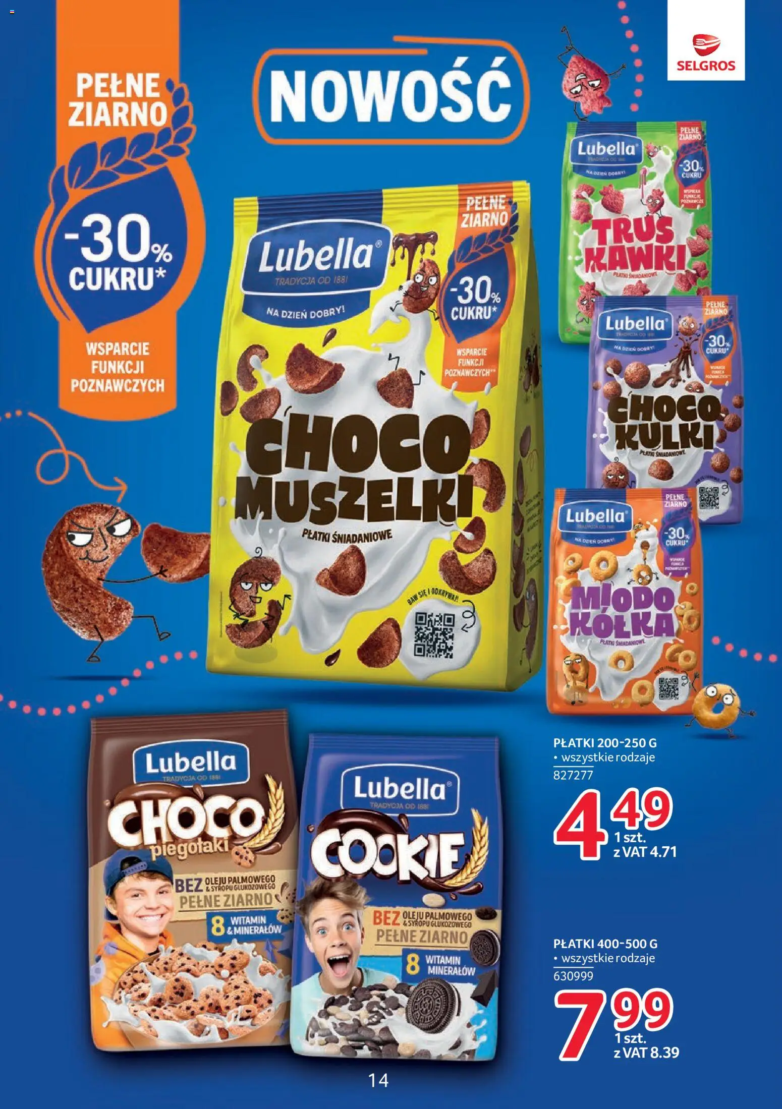 Selgros cash&carry gazetka - Markowe Produkty od 08.10.2026 | Strona: 14 | Produkty: Płatki śniadaniowe, Płatki
