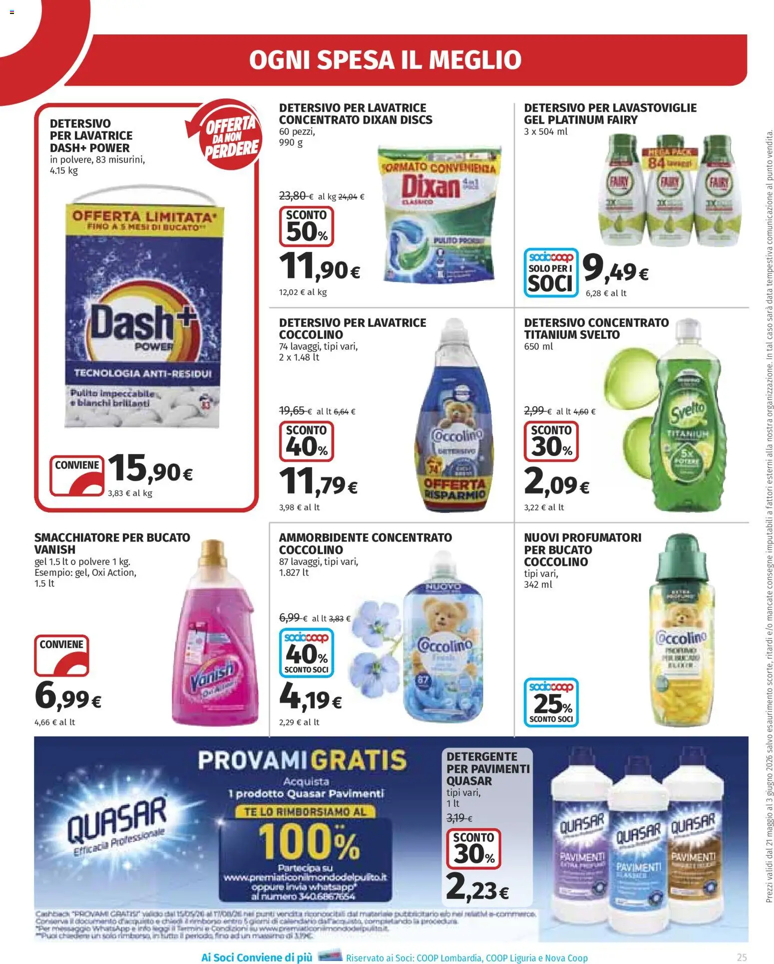 Volantino Ipercoop del 21.05.2026 | Pagina: 25 | Prodotti: Tè, Detersivo per lavastoviglie, Lavatrice, Lavastoviglie