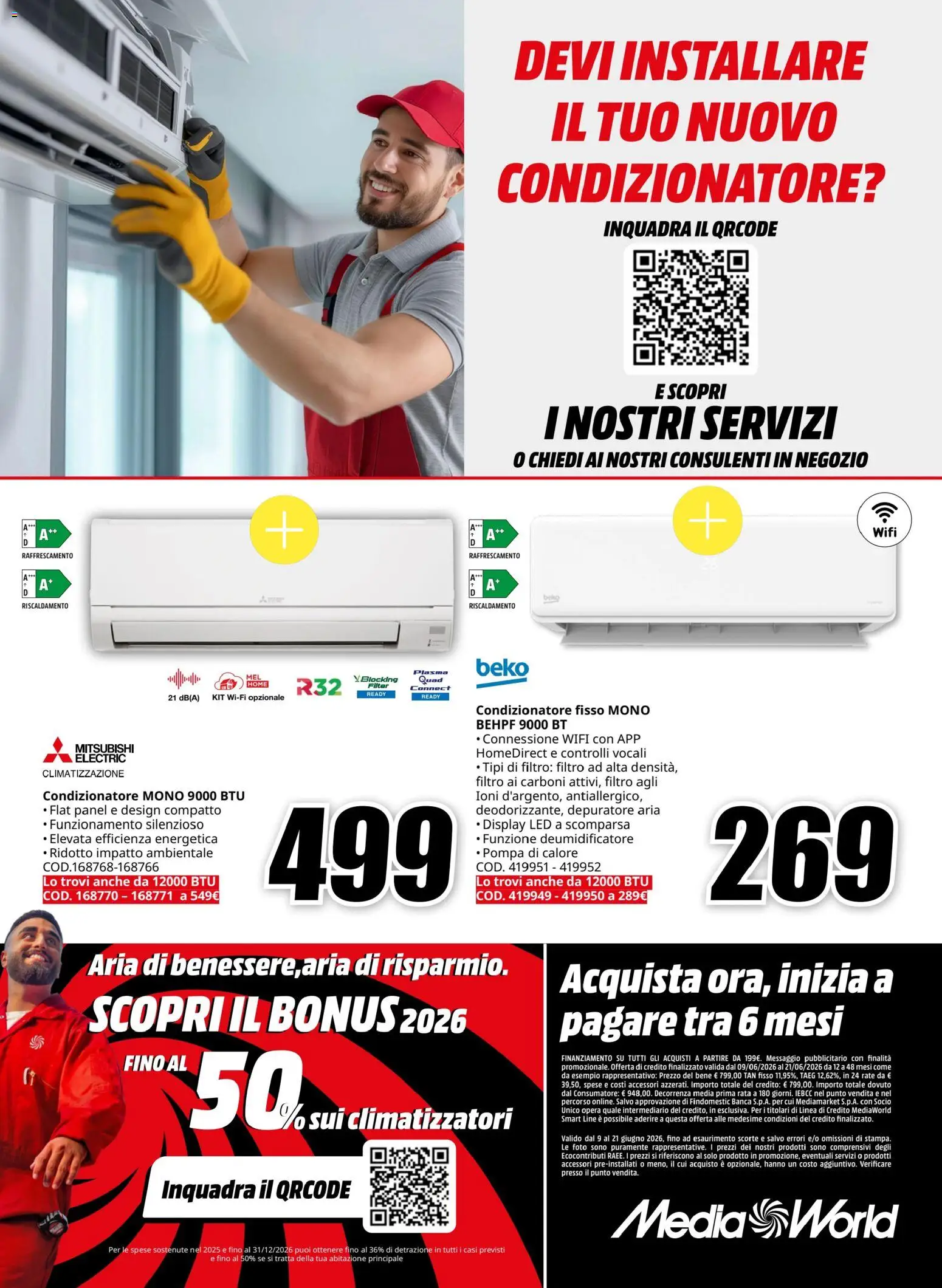 Volantino Media World del 09.06.2026 | Pagina: 8 | Prodotti: Deumidificatore, Condizionatore