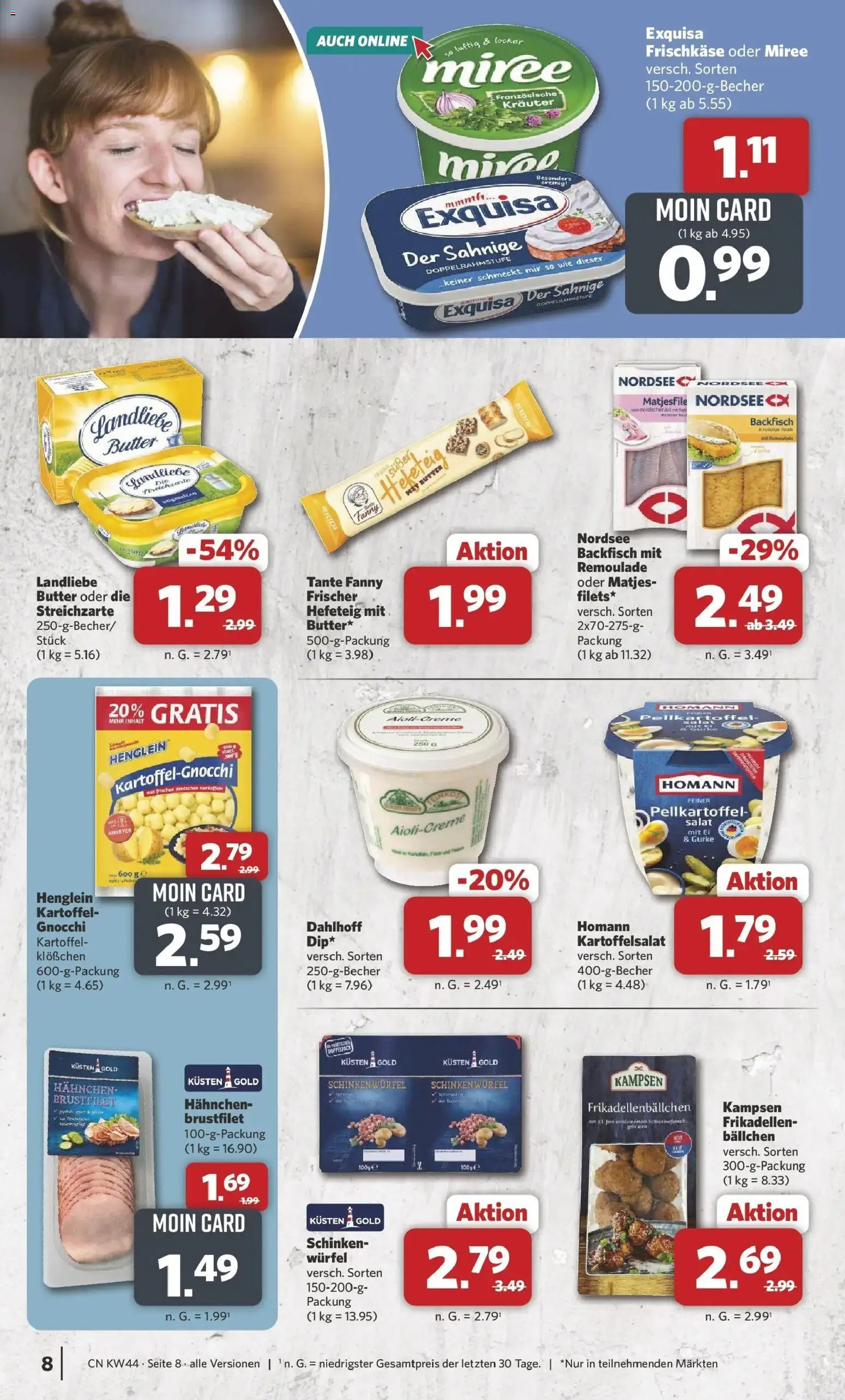 Combi Prospekt Rahden (ab 26.10.2026) zum Blättern | Seite: 8 | Produkte: Met, Creme, Schinken, Frischkase