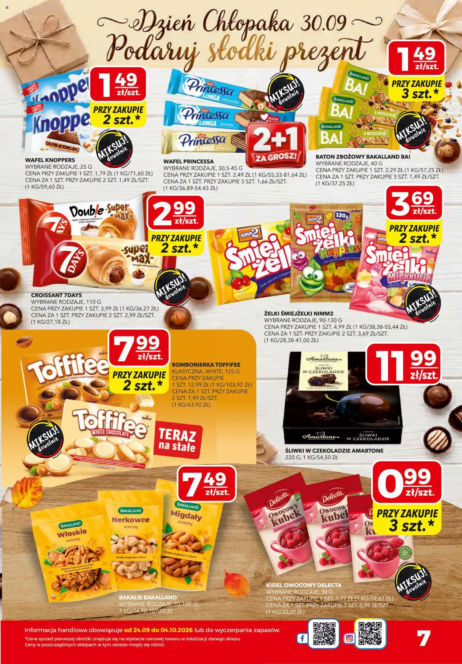 Top Market gazetka od 24.09.2026 | Strona: 7 | Produkty: Migdały, Bombonierka, 7days, Bakalie