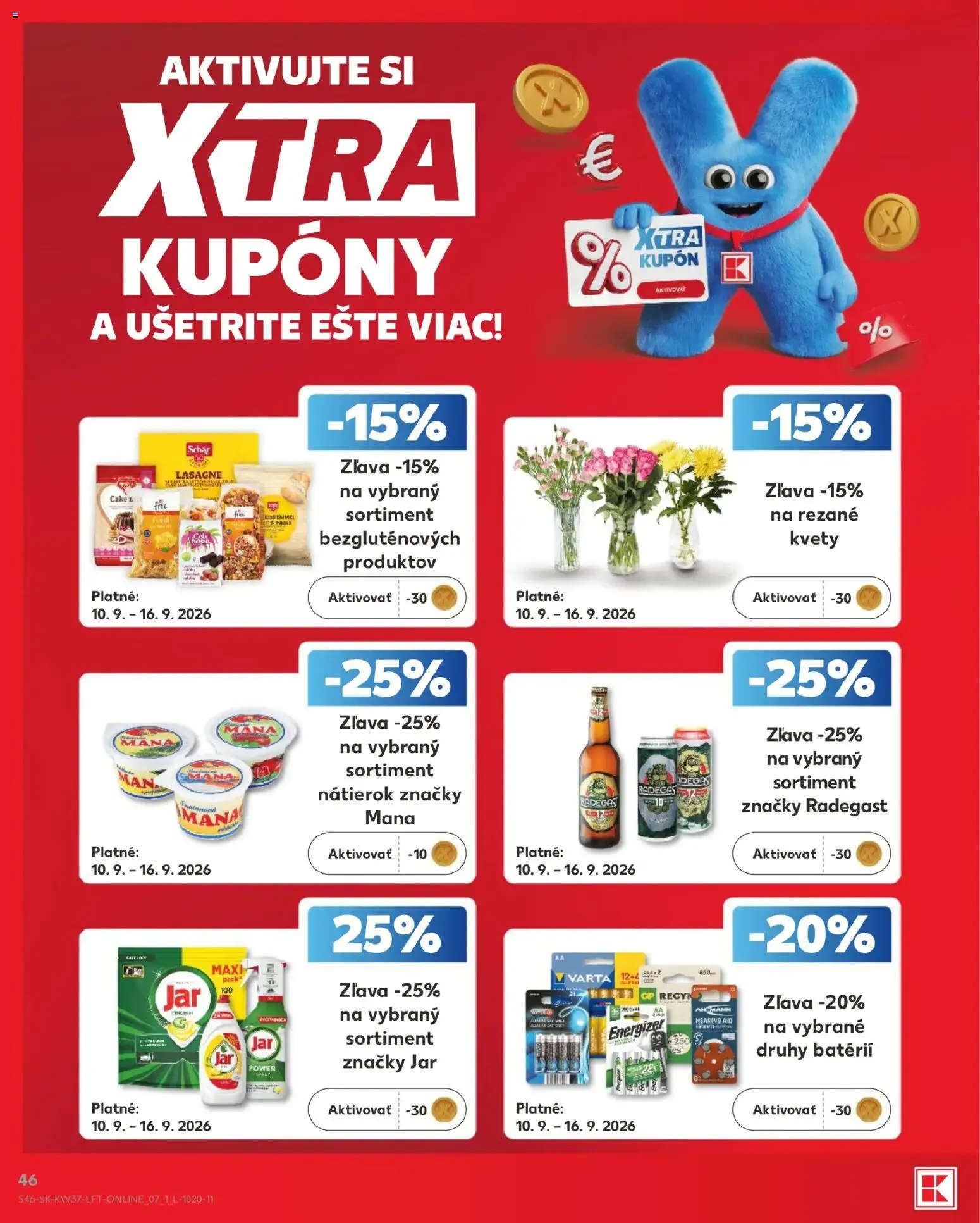 Nové Kaufland akcie – leták je platný od 10.09.2026 | Strana: 46 | Produkty: Radegast, Kvety, Jar, Lasagne