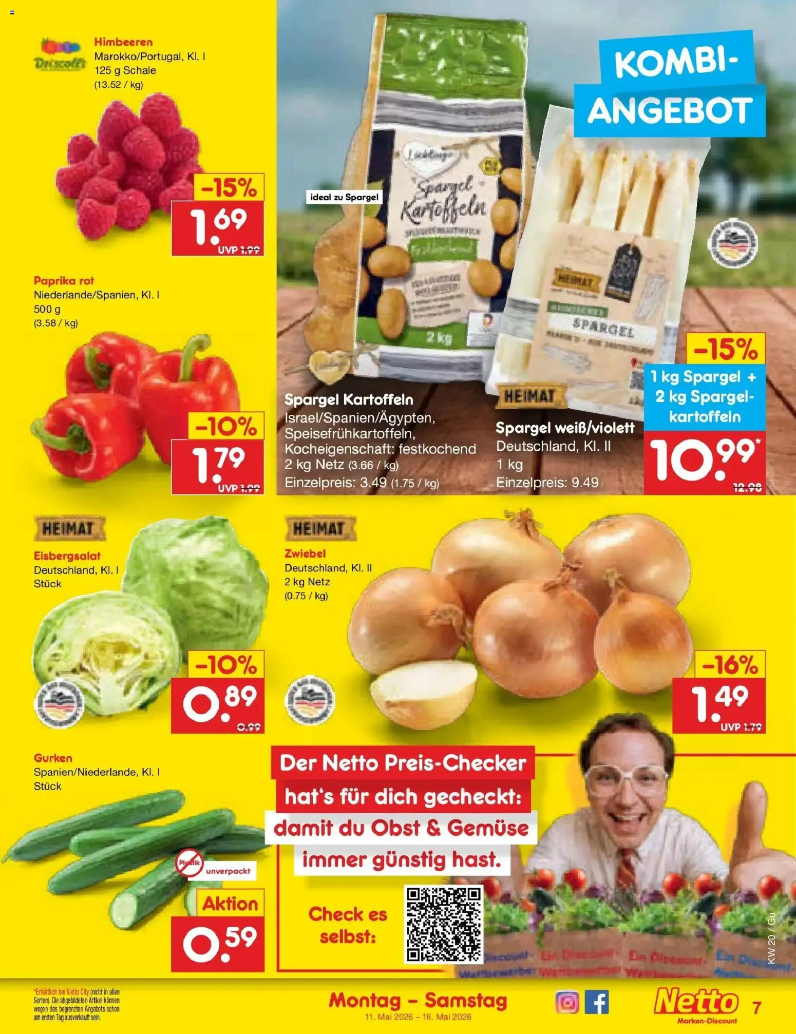 Netto Marken-Discount Prospekt Augustusburg	 – gültig ab 10.05.2026 | Seite: 7 | Produkte: Himbeeren, Eisbergsalat, Paprika, Gurken