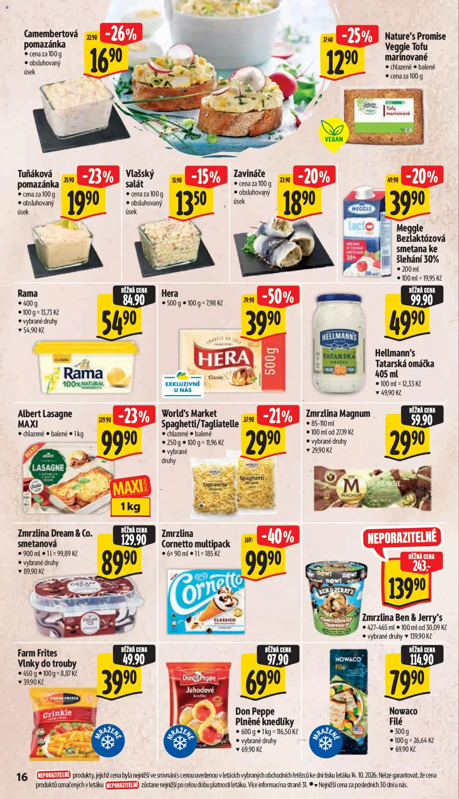 Albert leták - Hypermarket Jablonec nad Tisou od 21.10.2026 | Strana: 32 | Produkty: Veggie, Tuňáková pomazánka, Nowaco file, Hellmann's