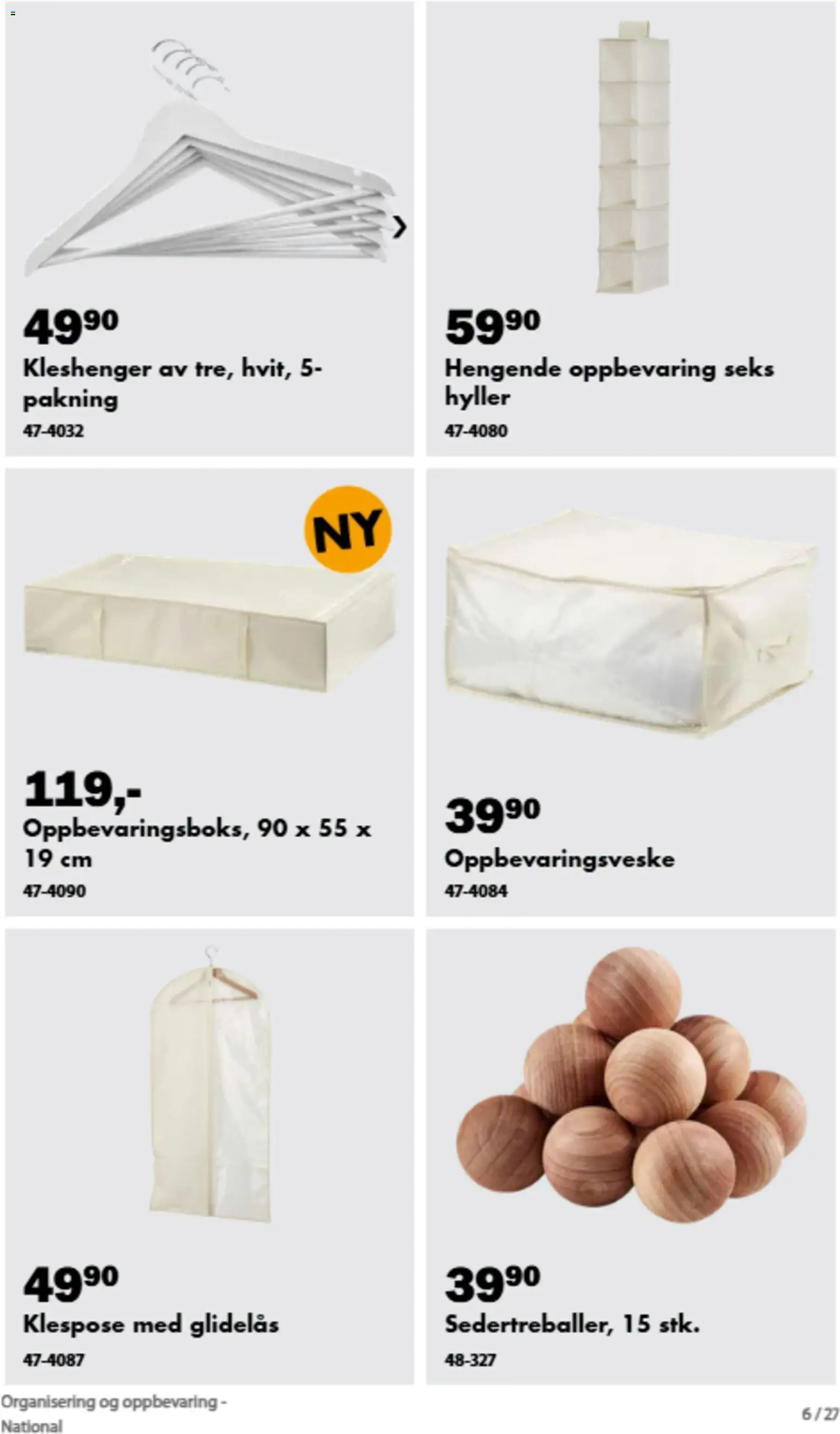 {H1} | Side: 7 | Produkter: Kleshenger, Hyller, Klespose