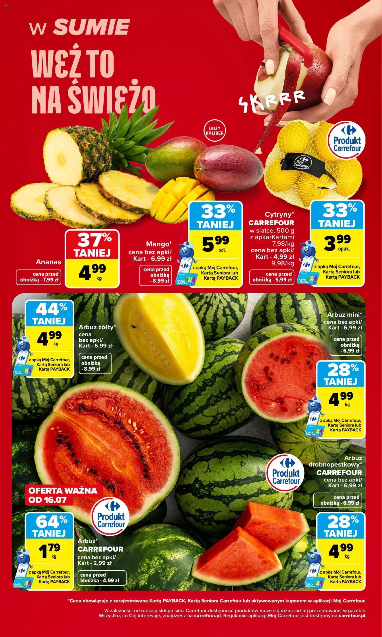 Carrefour gazetka - Weź to na świeżo od 13.07.2026 | Strona: 2 | Produkty: Karta, Arbuz, Ananas