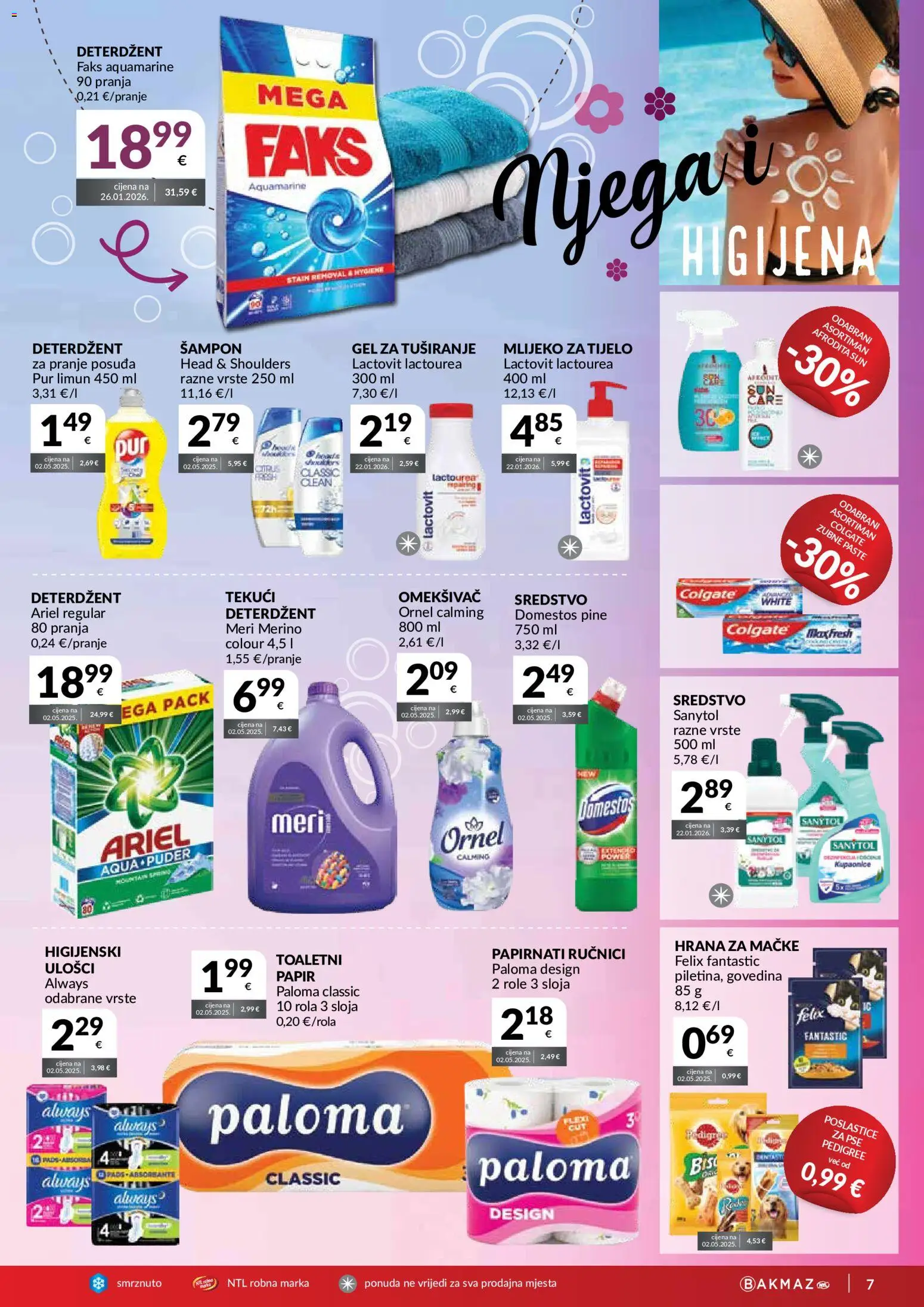 Bakmaz katalog | vrijedi od 22.07.2026 | Stranica: 7 | Proizvodi: Faks, Puder, Mlijeko, Deterdžent