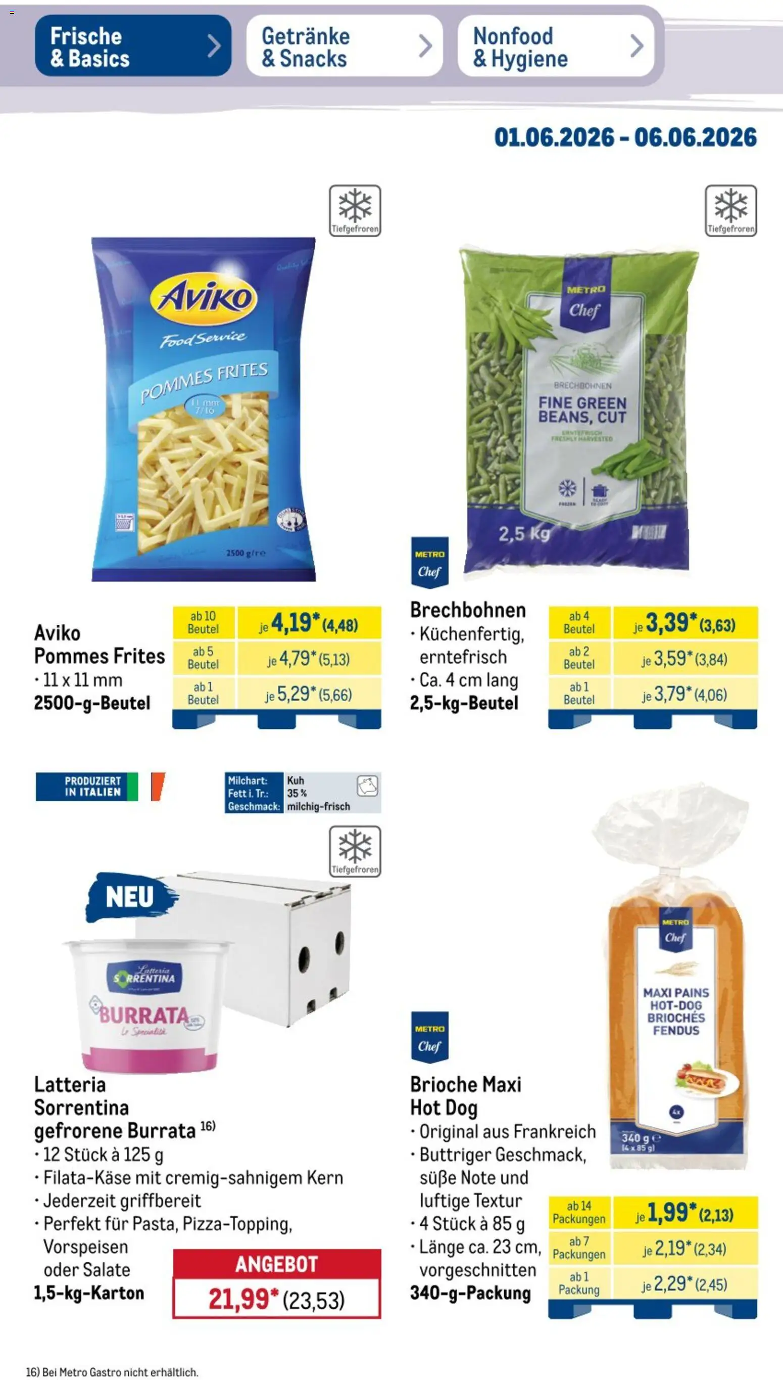 Metro NonFood-Angebote – gültig ab 01.06.2026 | Seite: 47 | Produkte: Pommes, Pommes frites, Burrata