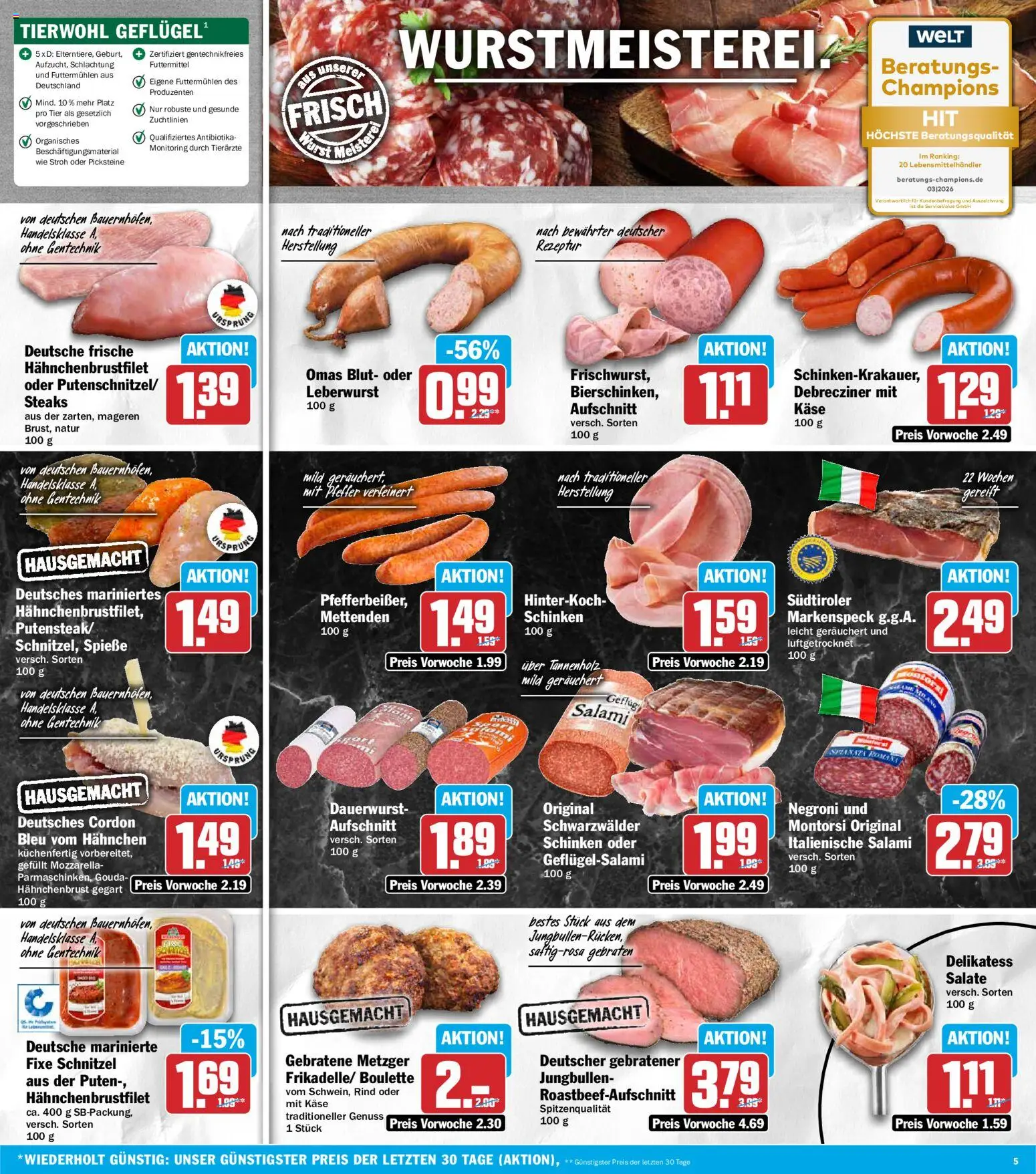HIT Prospekt – gültig ab 17.08.2026 | Seite: 5 | Produkte: Hahnchen, Pfeffer, Schinken, Hahnchenbrust
