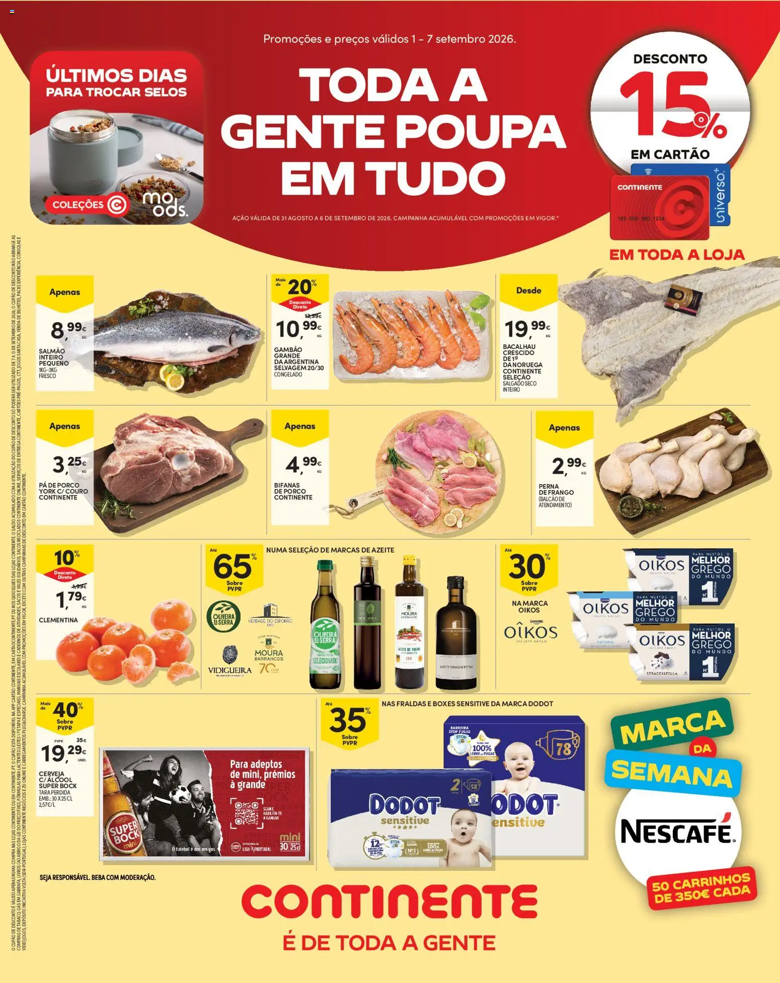 Continente Madeira │ válido de 01/09/2026 | Página: 1 | Produtos: Pá de porco, Super bock, Salmão, Cerveja