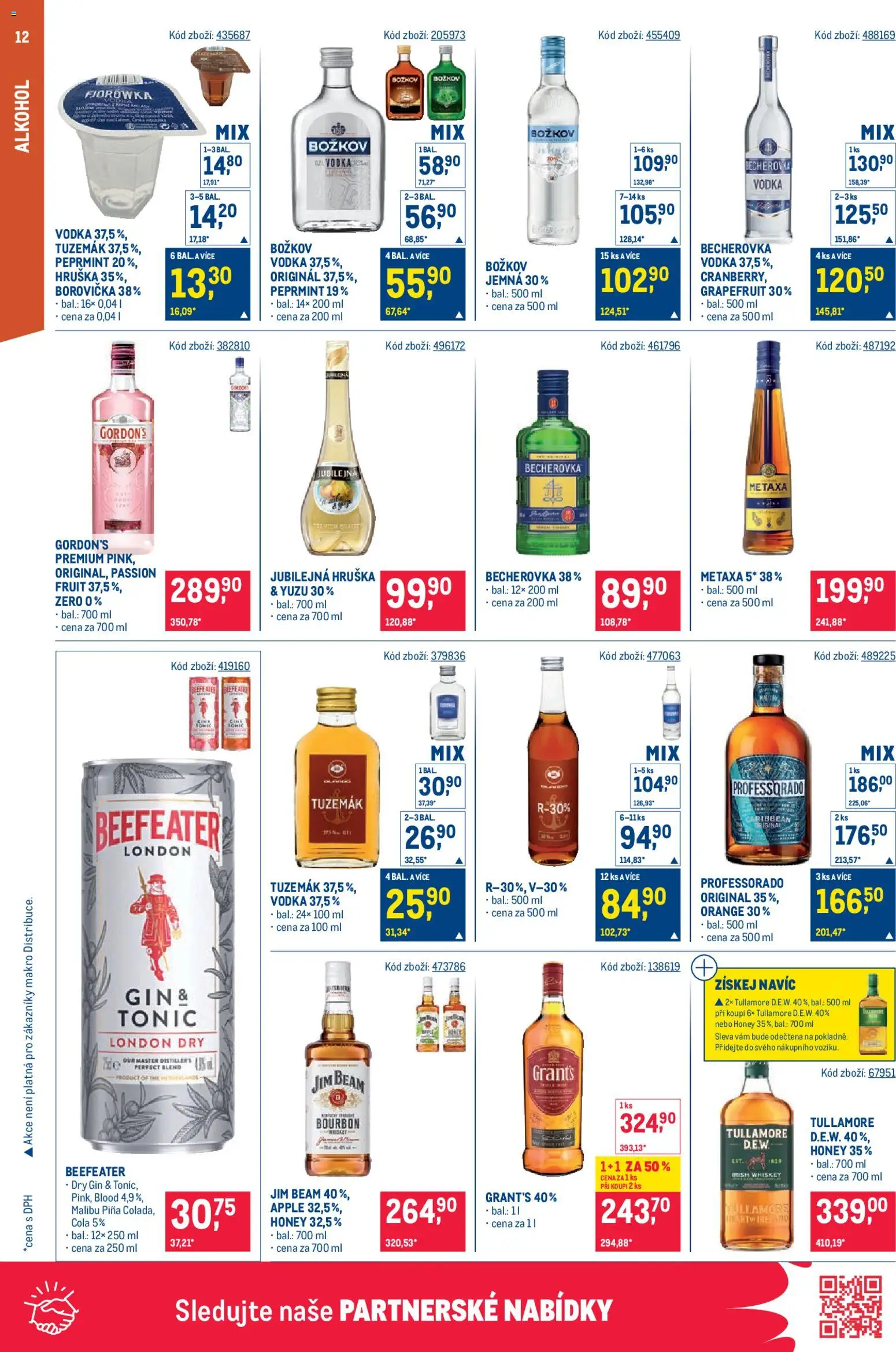 Makro leták - Maloobchod od 06.05.2026 | Strana: 12 | Produkty: Božkov, Becherovka, Dry gin, Cola