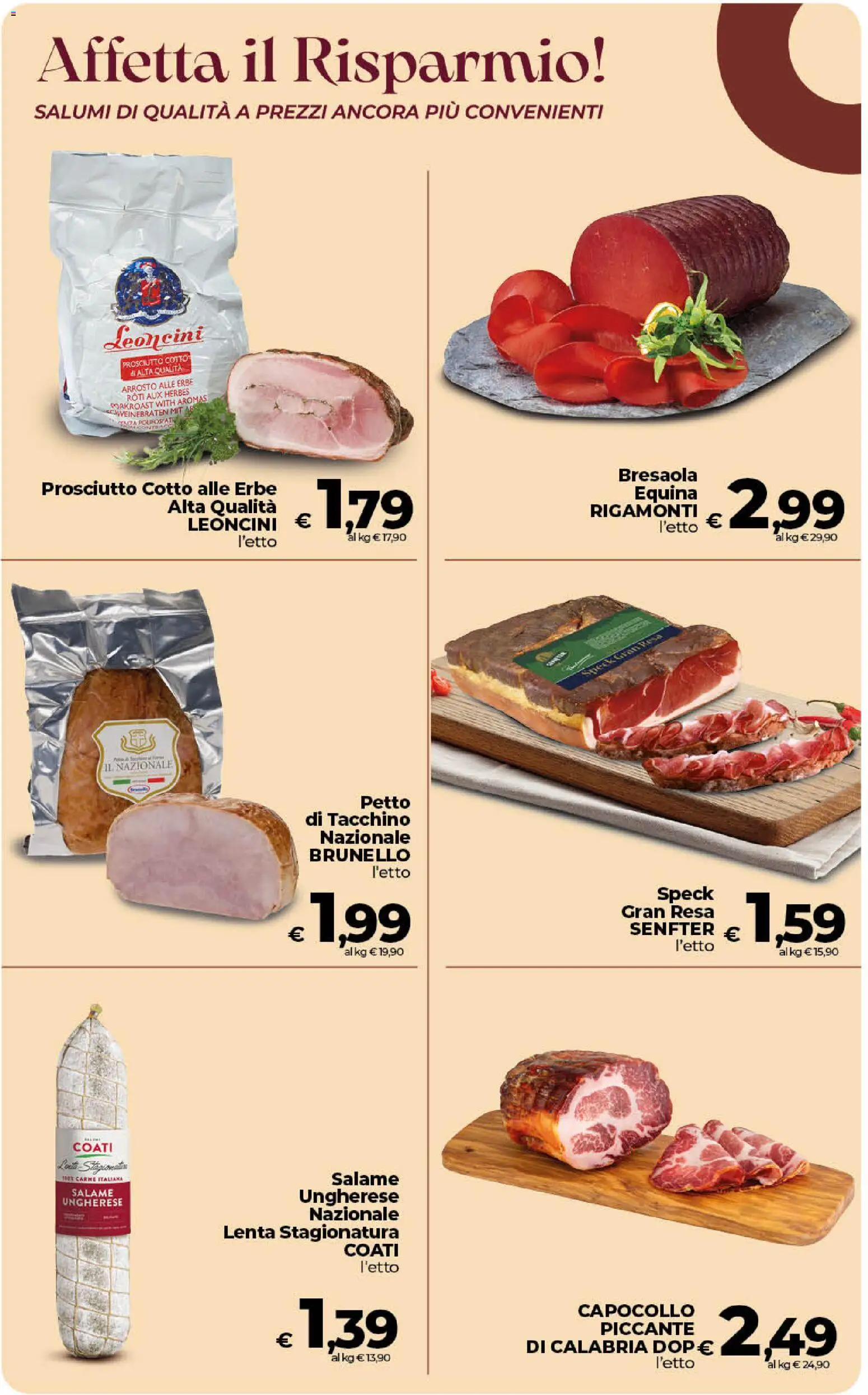 Volantino Ipercoop del 13/10/2026 | Pagina: 19 | Prodotti: Speck, Bresaola, Carne, Petto di tacchino