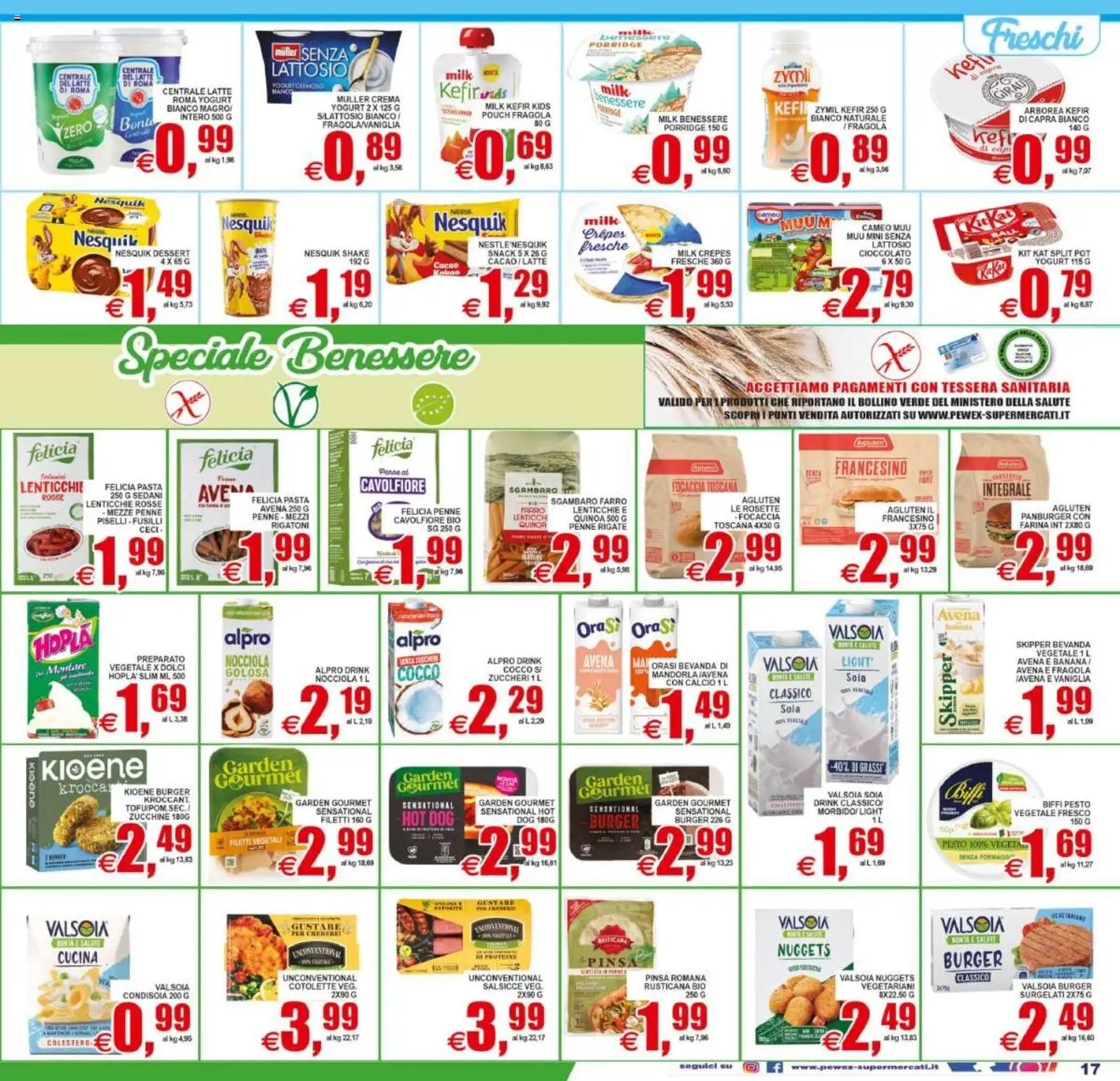 Volantino Pewex del 19/06/2026 | Pagina: 17 | Prodotti: Yogurt, Ceci, Fusilli, Farro