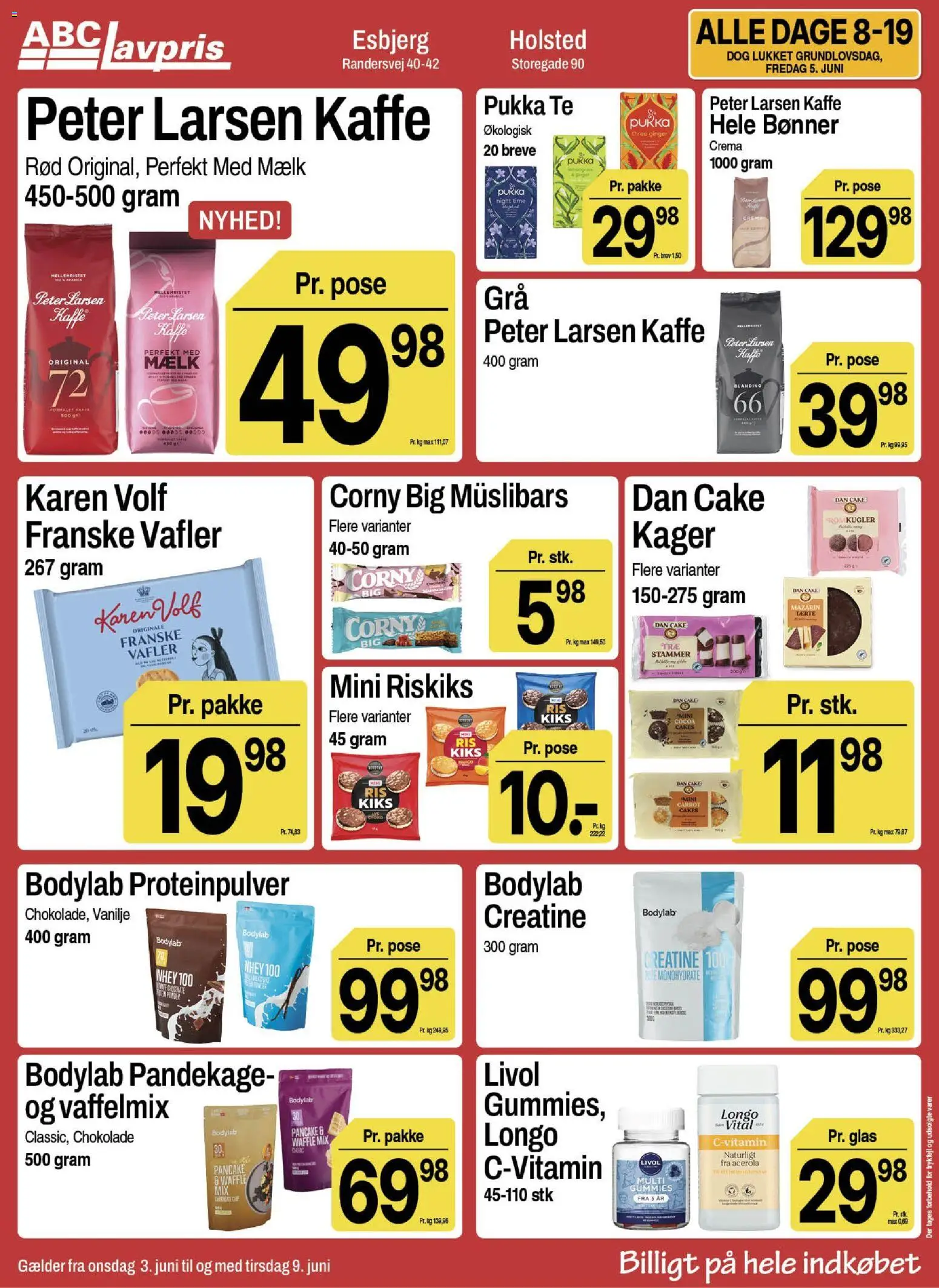 Abc Lavpris tilbudsavis – gyldig fra 03.06.2026 | Side: 11 | Produkter: Mælk, Te, Romkugler, Bønner