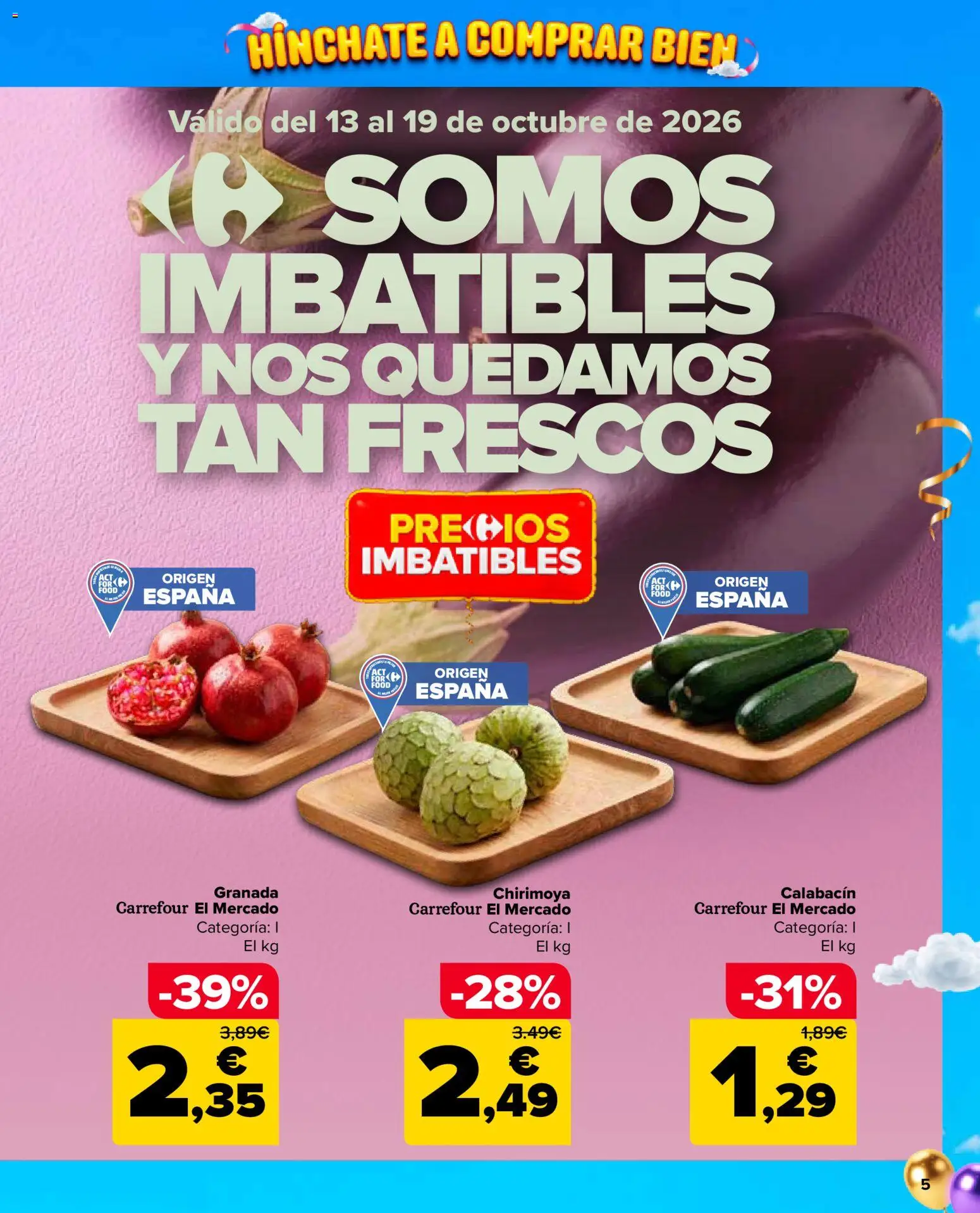 Carrefour Market folleto │ válido desde el 13/10/2026 | Página: 5 | Productos: Calabacín, Granada