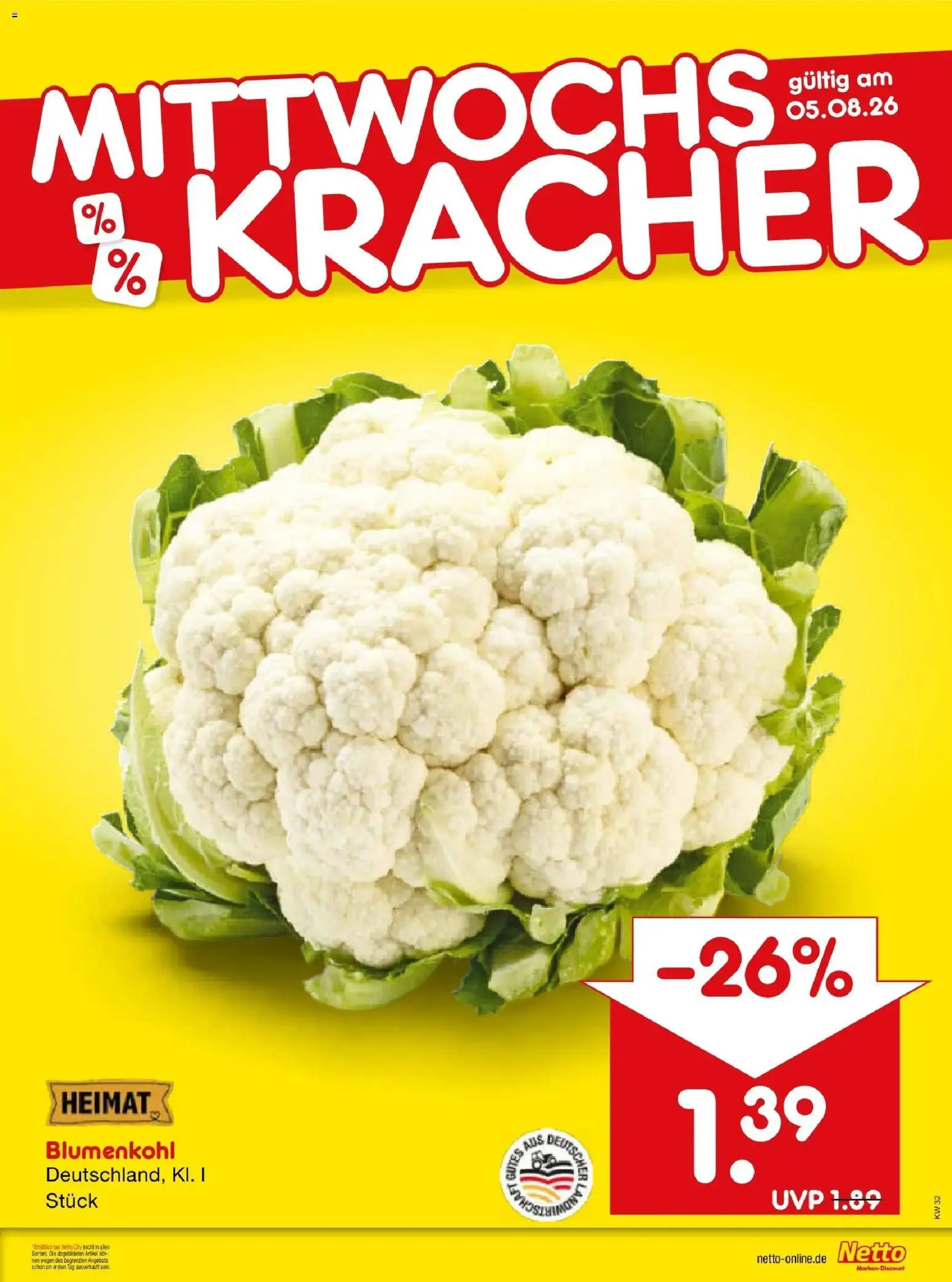 Netto Marken-Discount Prospekt Weimar – gültig ab 03.08.2026 | Seite: 13 | Produkte: Blumenkohl