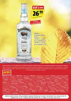 Pogląd oferty "Prim Market gazetka - Oferta alkoholowa" - ważna od 01.10.2026 | Strona: 12 | Produkty: Żubrówka, Vodka, Alkohol, Wódka