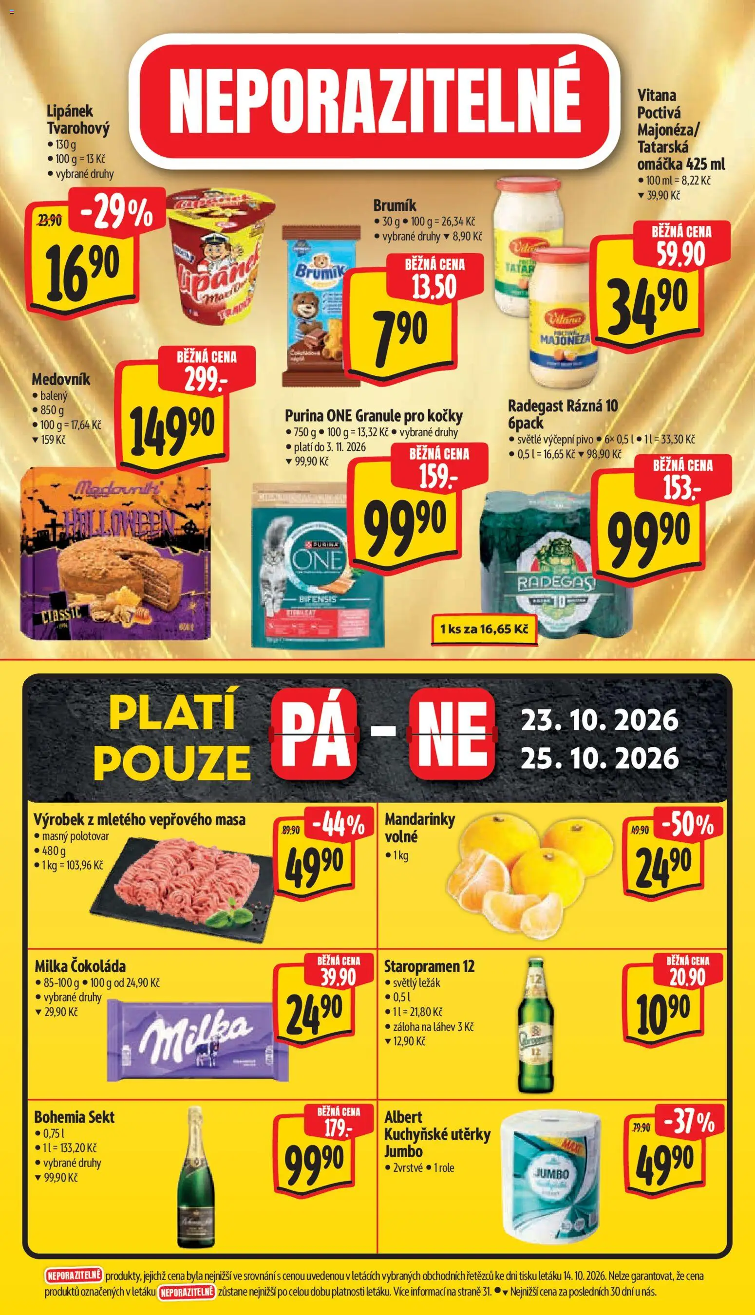 Albert leták - Hypermarket Jablonec nad Tisou od 21.10.2026 | Strana: 58 | Produkty: Bohemia sekt, Staropramen 12, Granule pro kočky, Radegast