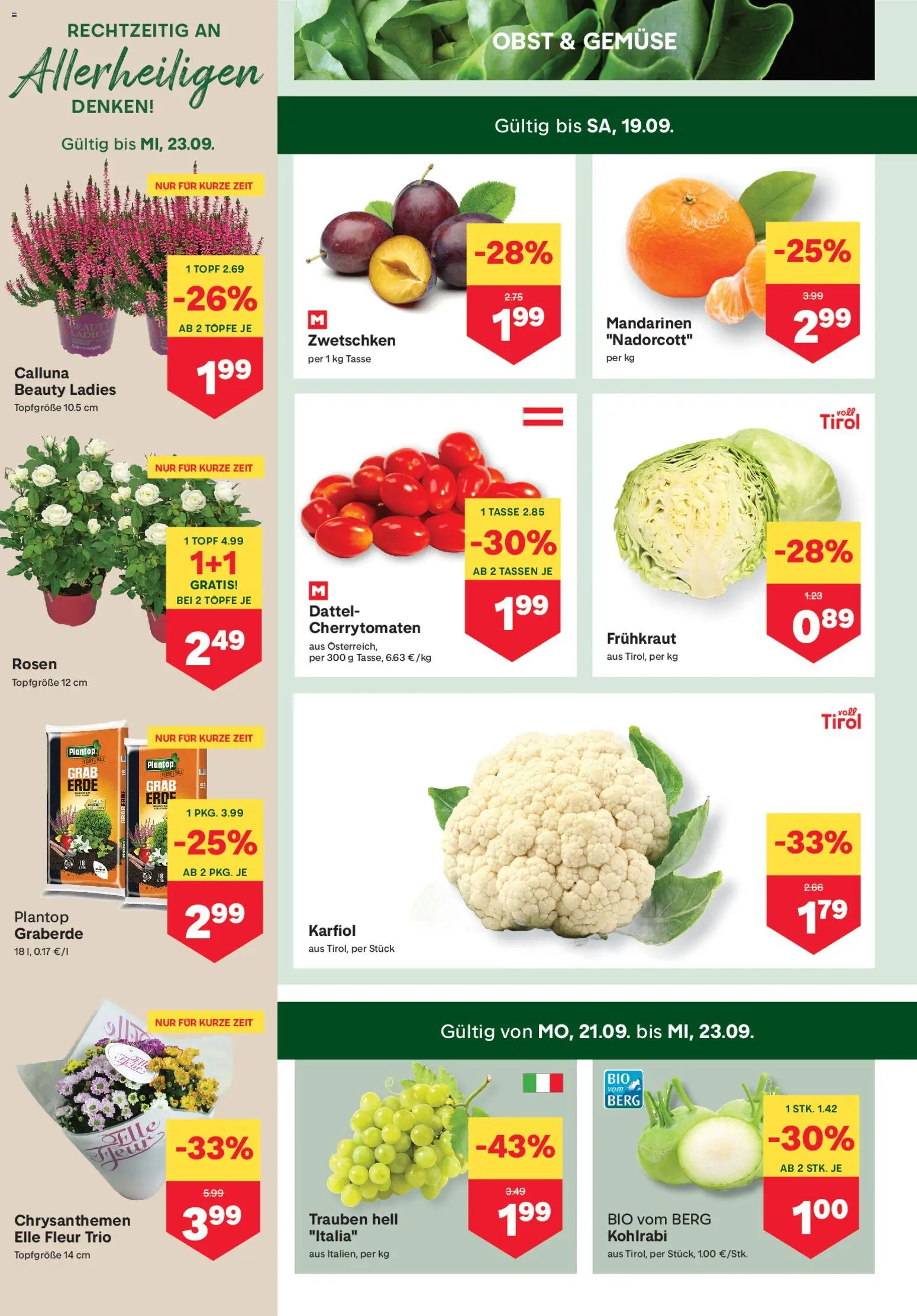 MPREIS Flugblatt gültig ab 17.09.2026 | Seite: 2 | Produkte: Mandarinen, Gemüse, Obst, Dattel