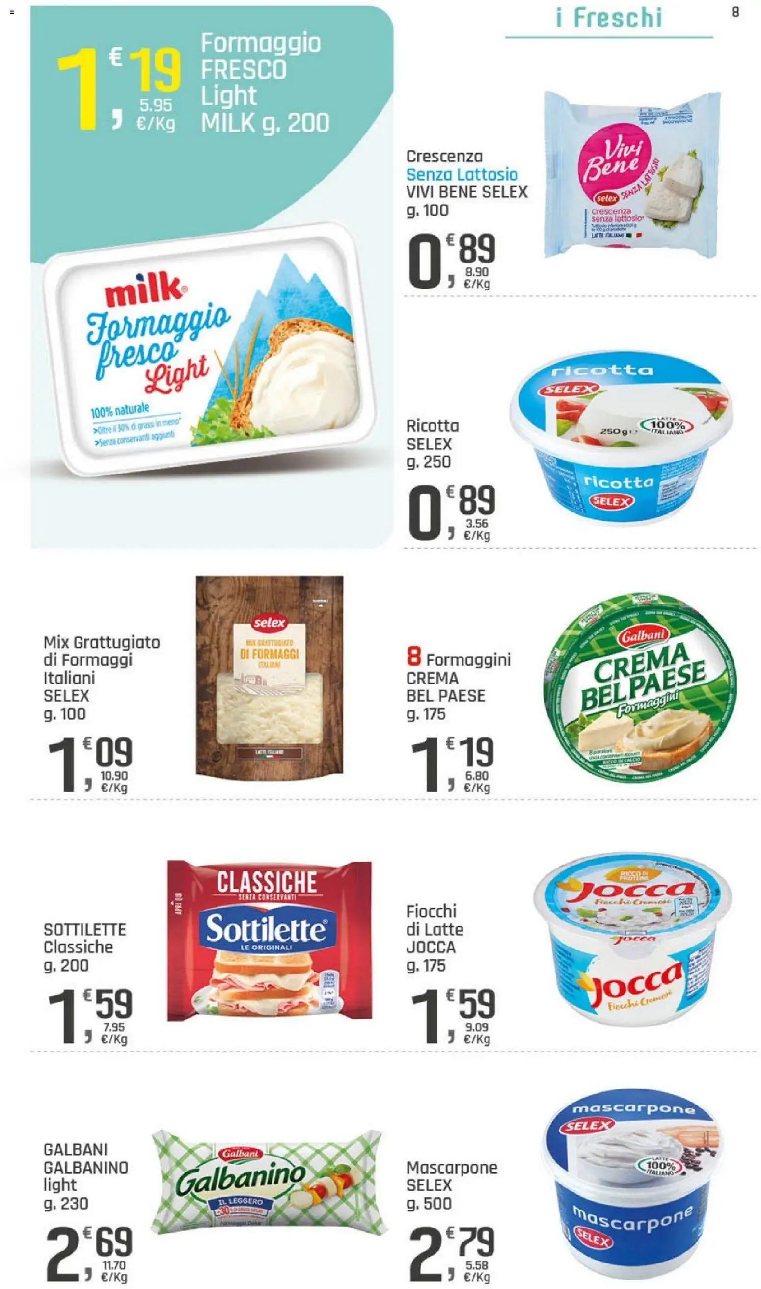Volantino DOK del 22/09/2026 | Pagina: 8 | Prodotti: Fiocchi, Formaggio, Ricotta, Mascarpone