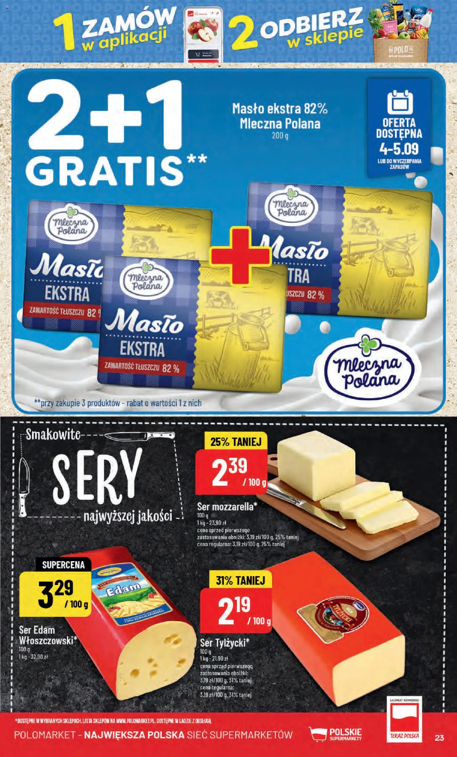 POLOmarket gazetka od 02.09.2026 | Strona: 23 | Produkty: Sery, Masło, Ser