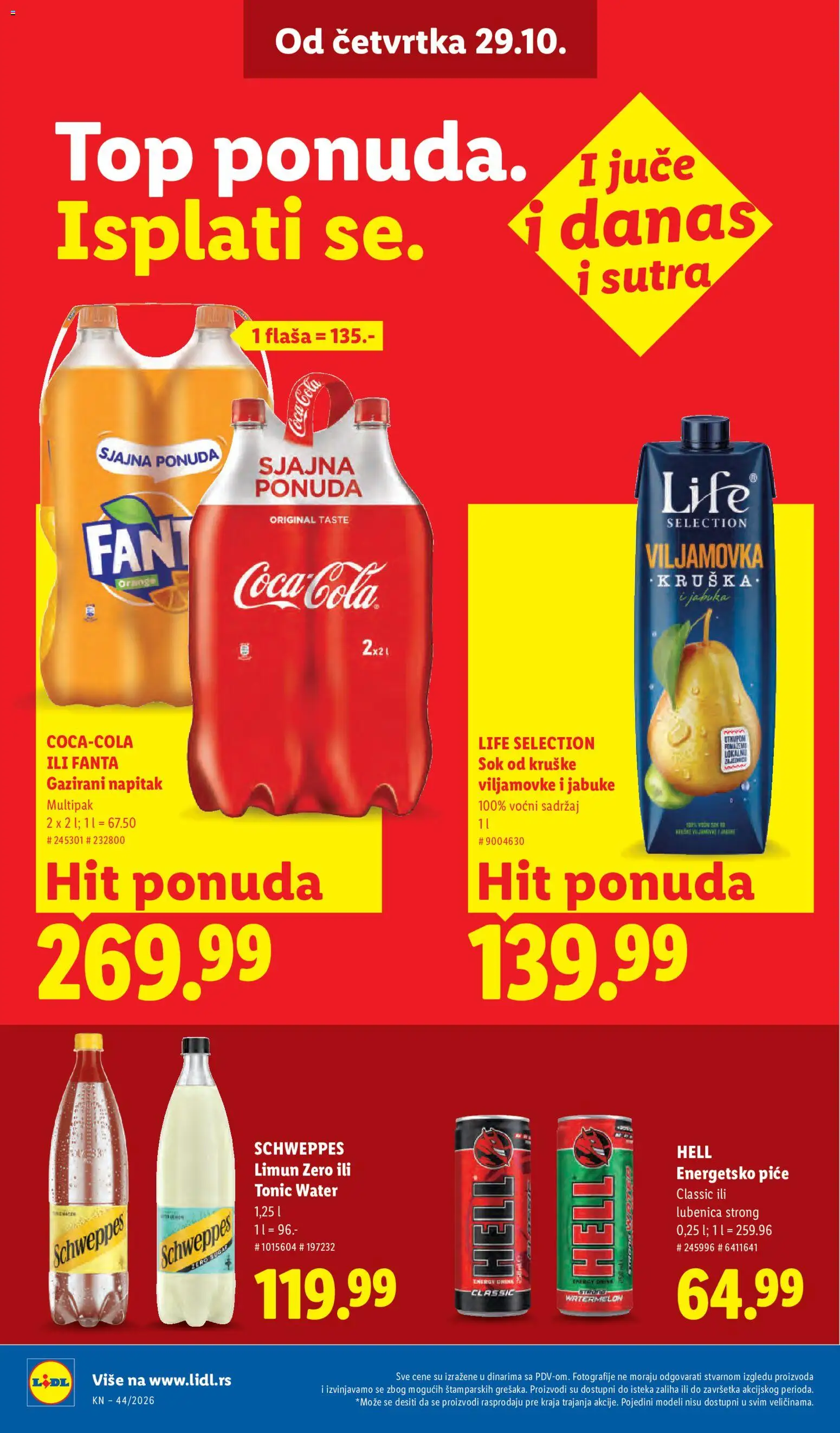 Lidl katalog - važi od 29.10.2026 | Strana: 34 | Proizvode: Coca Cola, Energetsko piće, Fanta, Tonic