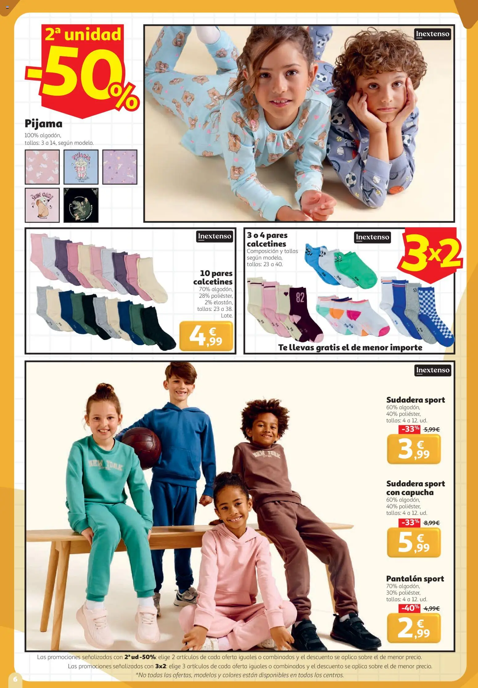 Alcampo - HG Nacional │ válido desde el 27/08/2026 | Página: 6 | Productos: Sudadera, Pijama, Té, Calcetines