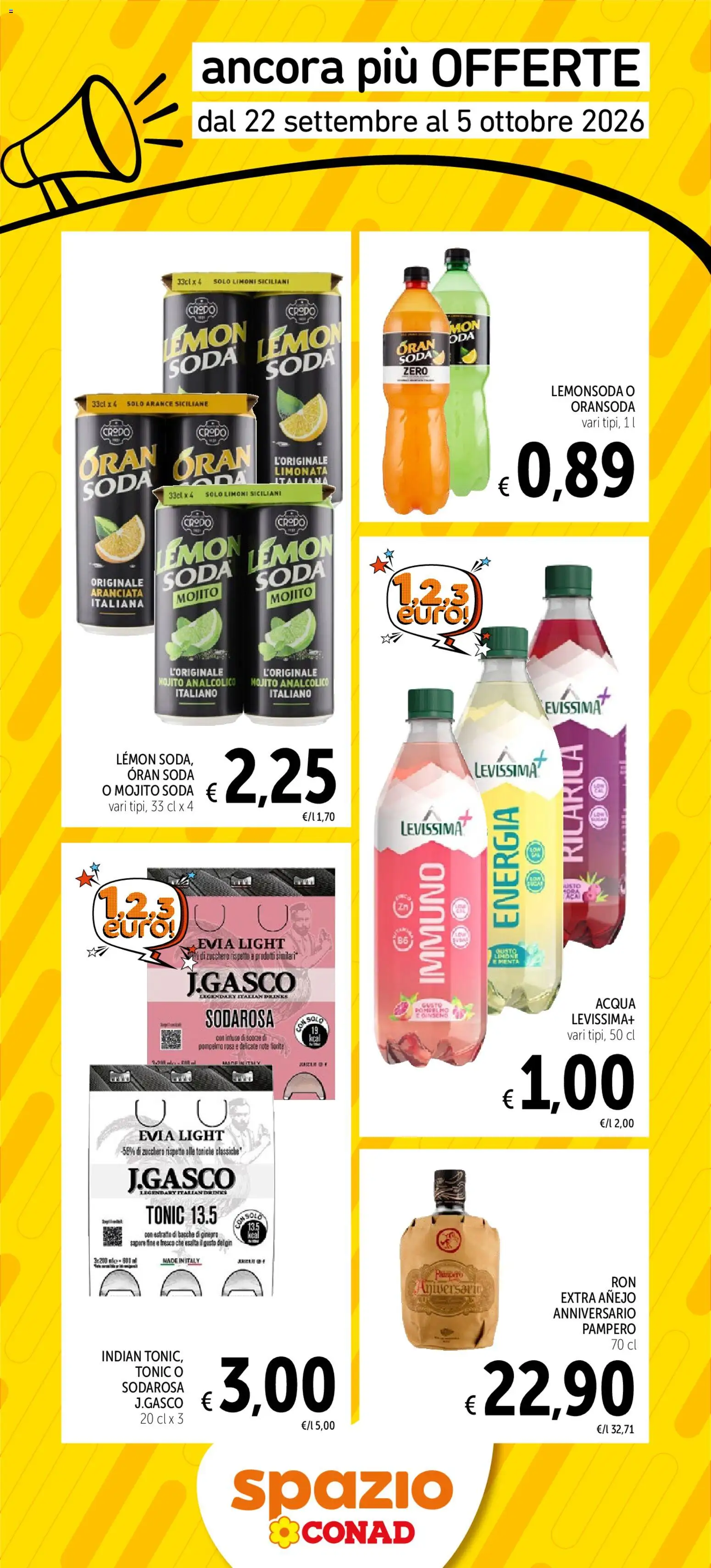 Volantino Spazio Conad del 22/09/2026 | Pagina: 2 | Prodotti: Pompelmo, Acqua, Zucchero, Limoni