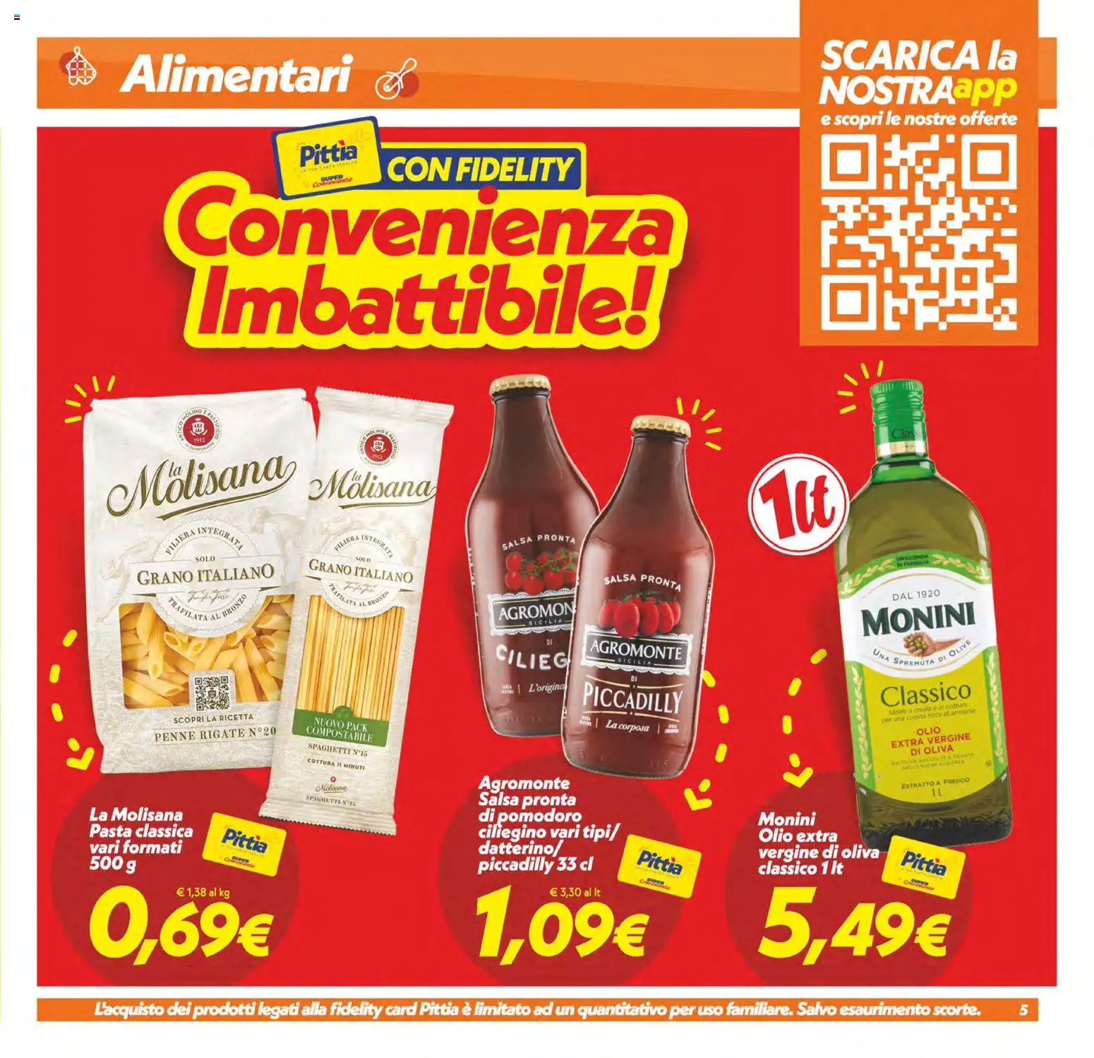 Volantino SuperConveniente del 19.05.2026 | Pagina: 5 | Prodotti: Salsa, Pomodoro, Olive, Pasta