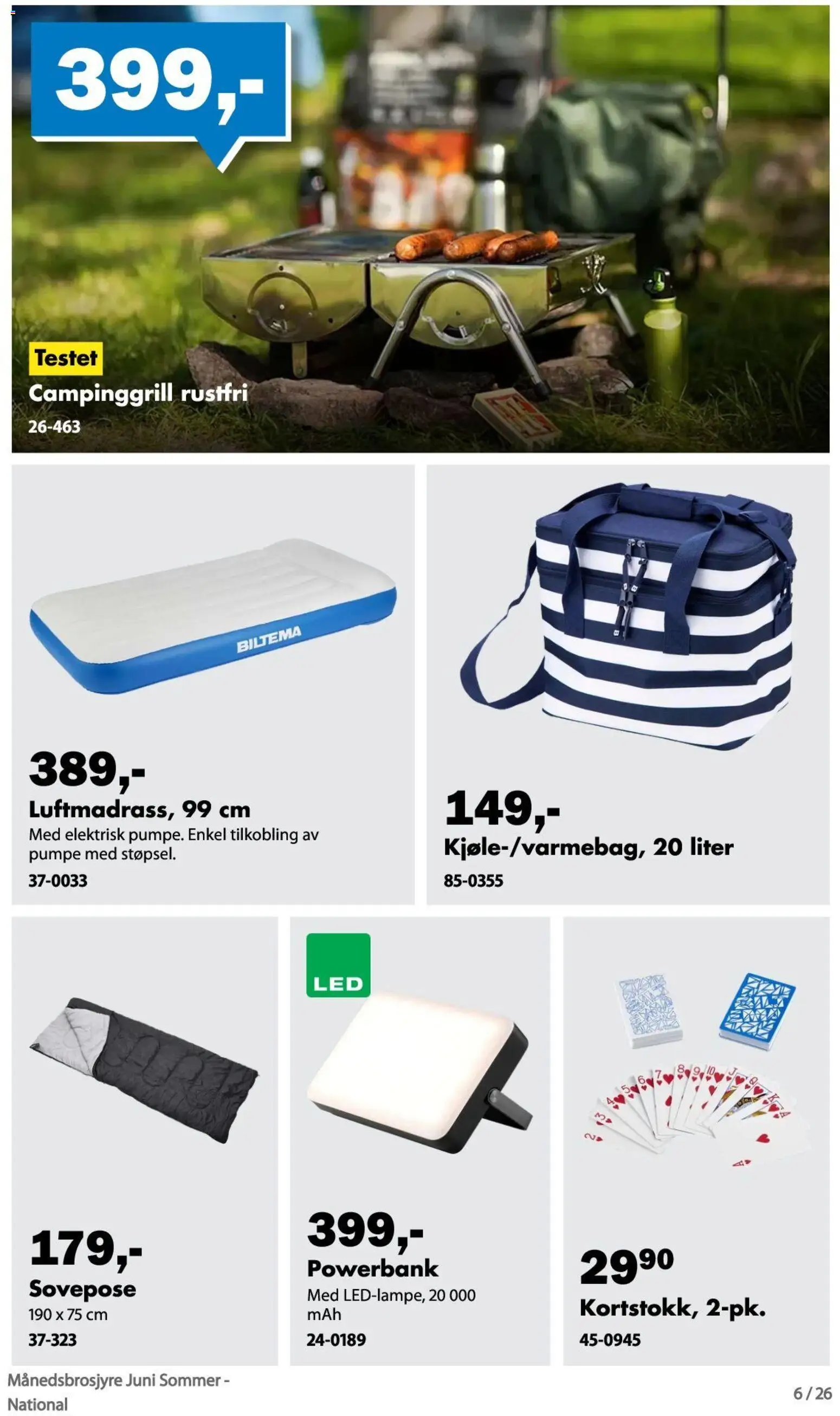 {H1} | Side: 6 | Produkter: Powerbank, Pumpe, Sovepose
