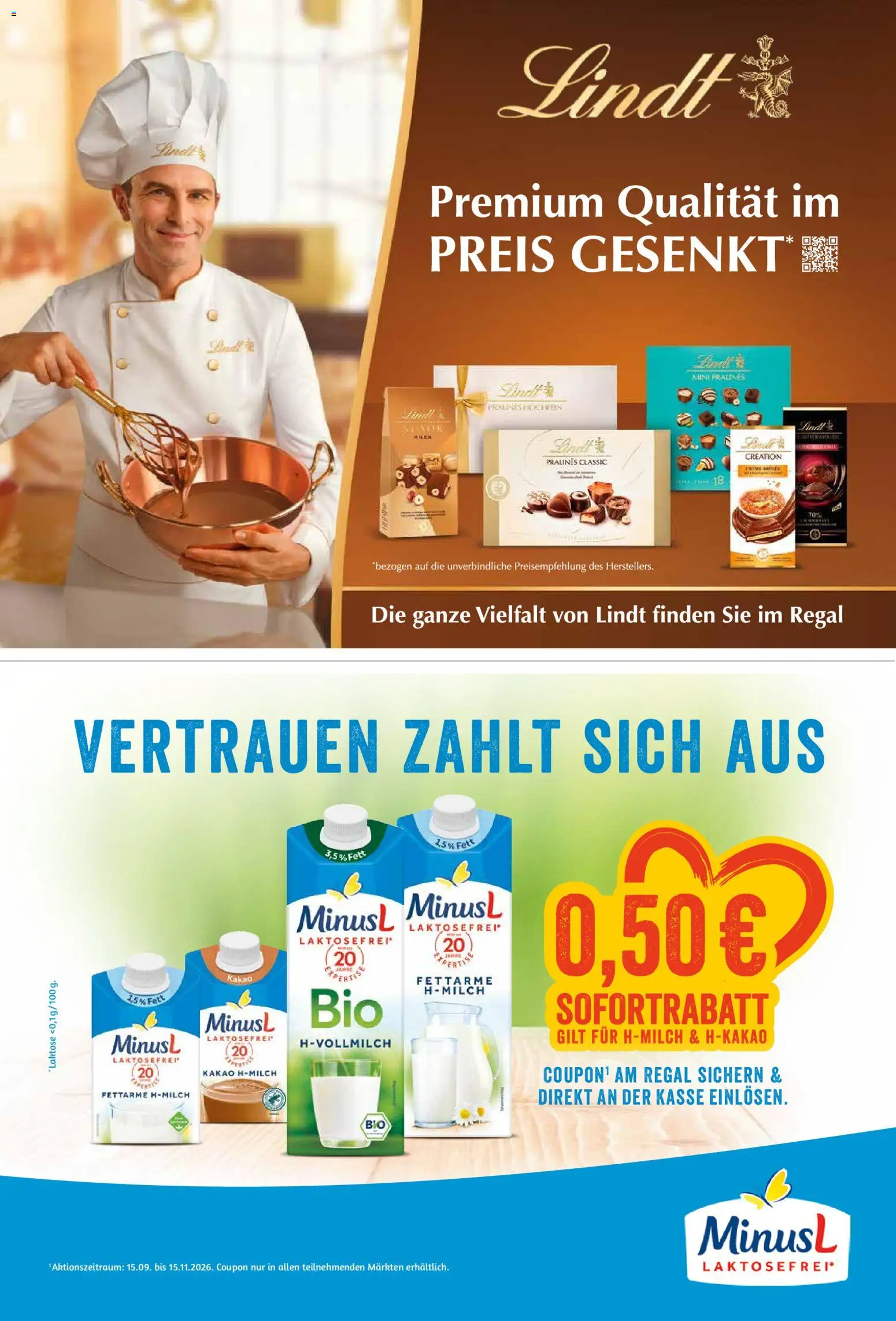 Combi myTime September 2026 – gültig ab 01.09.2026 | Seite: 34 | Produkte: Milch, Regal, Lindt