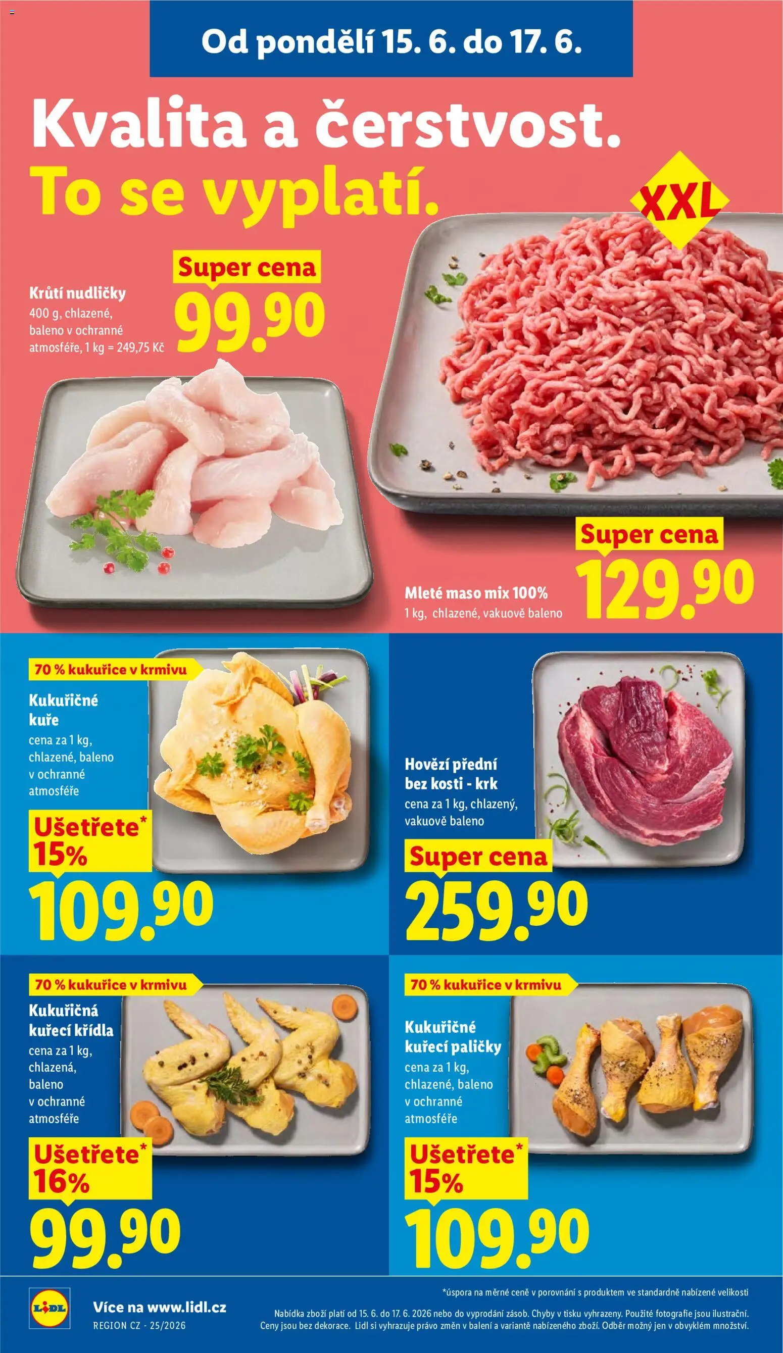 Lidl leták od 15.06.2026 | Strana: 12 | Produkty: Kuřecí Křídla, Maso, Kuře, Kuřecí paličky