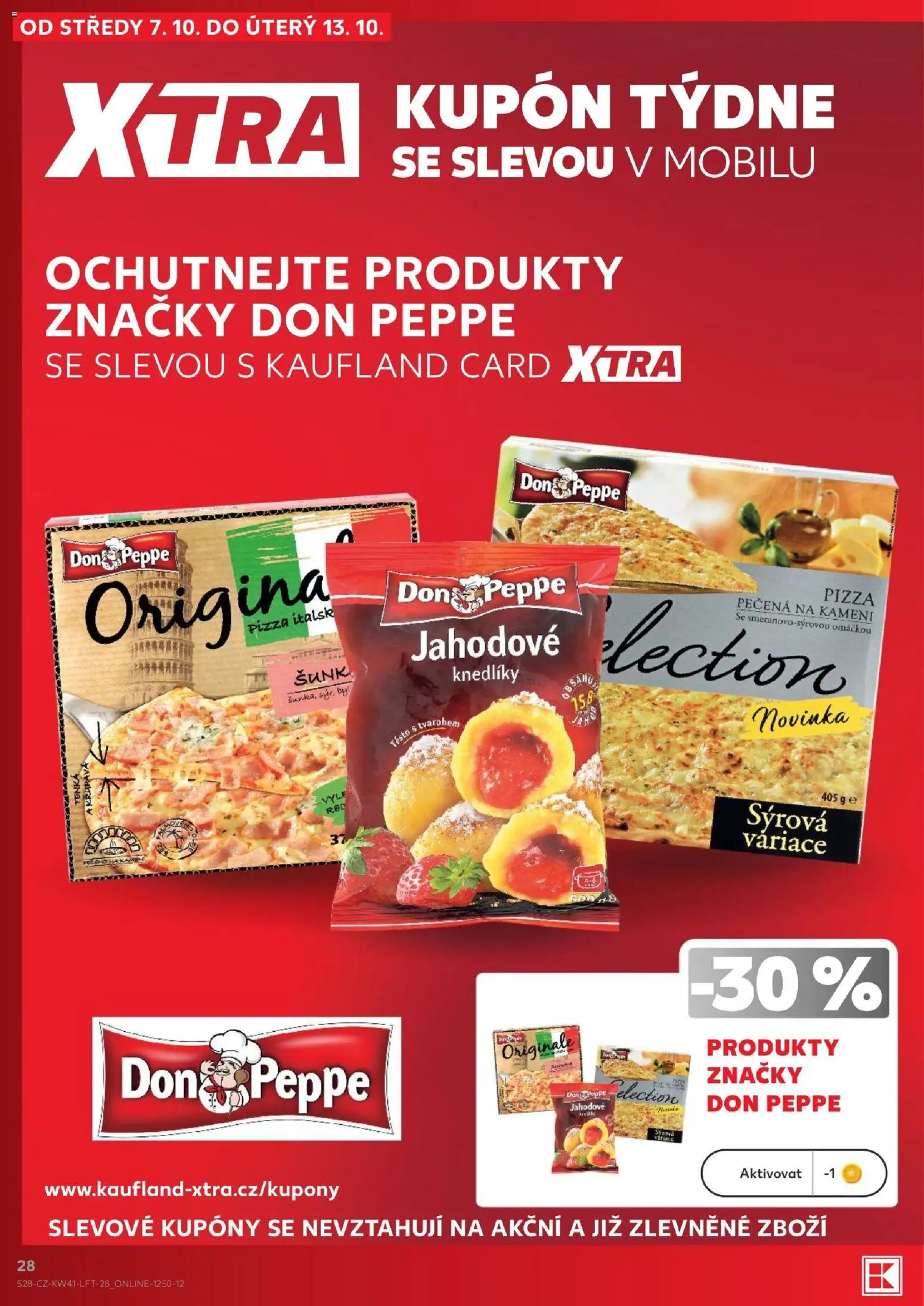 Kaufland leták - Praha 8 od 07.10.2026 | Strana: 28 | Produkty: Pizza, Těsto