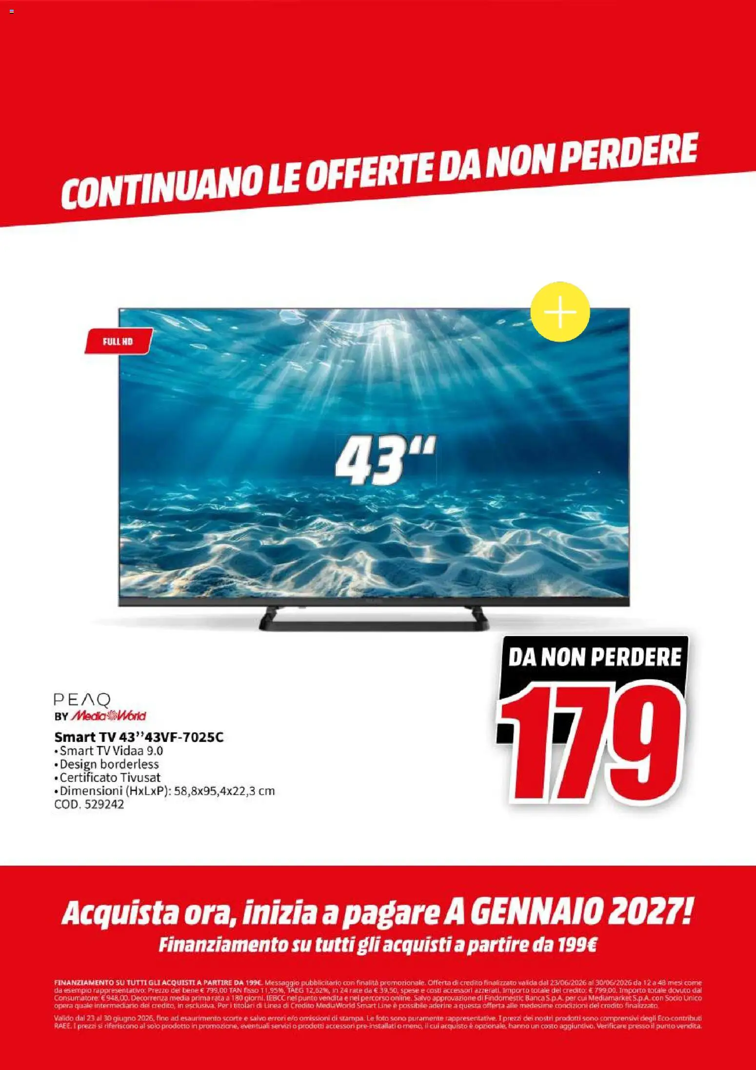 Volantino Media World del 23/06/2026 | Pagina: 50 | Prodotti: smart TV, TV