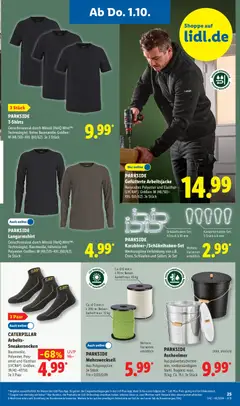 PARKSIDE Langarmshirt, Geruchsneutral durch Minzöl (HeiQ Mint™-Technologie). Baumwolle, teilweise mit Polyester. Größen: M (48/50)–XXL (60/62). Je Stück ab 28.09.2026 gültig | Seite: 17 | Produkte: Shirt, Langarmshirt
