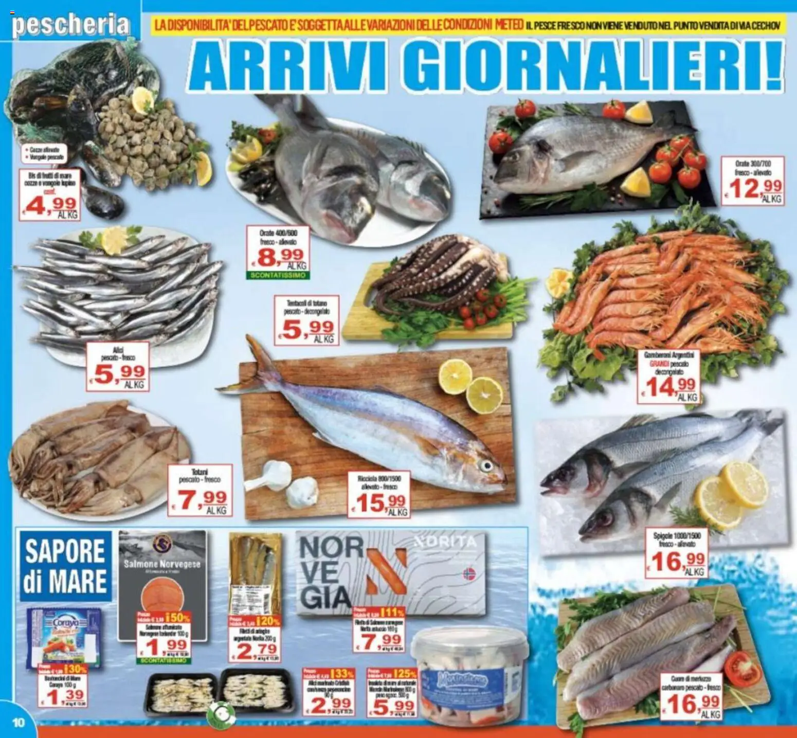 Volantino CTS del 20.05.2026 | Pagina: 10 | Prodotti: Salmone, Il pesce, Orata, Gamberoni