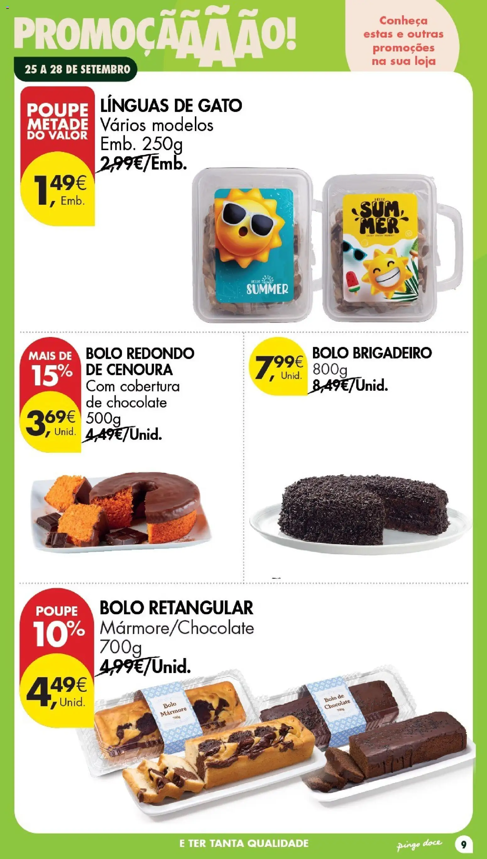 Pingo Doce Poupe este Fim de Semana │ válido de 25/09/2026 | Página: 9 | Produtos: Bolo, Chocolate, Cenoura