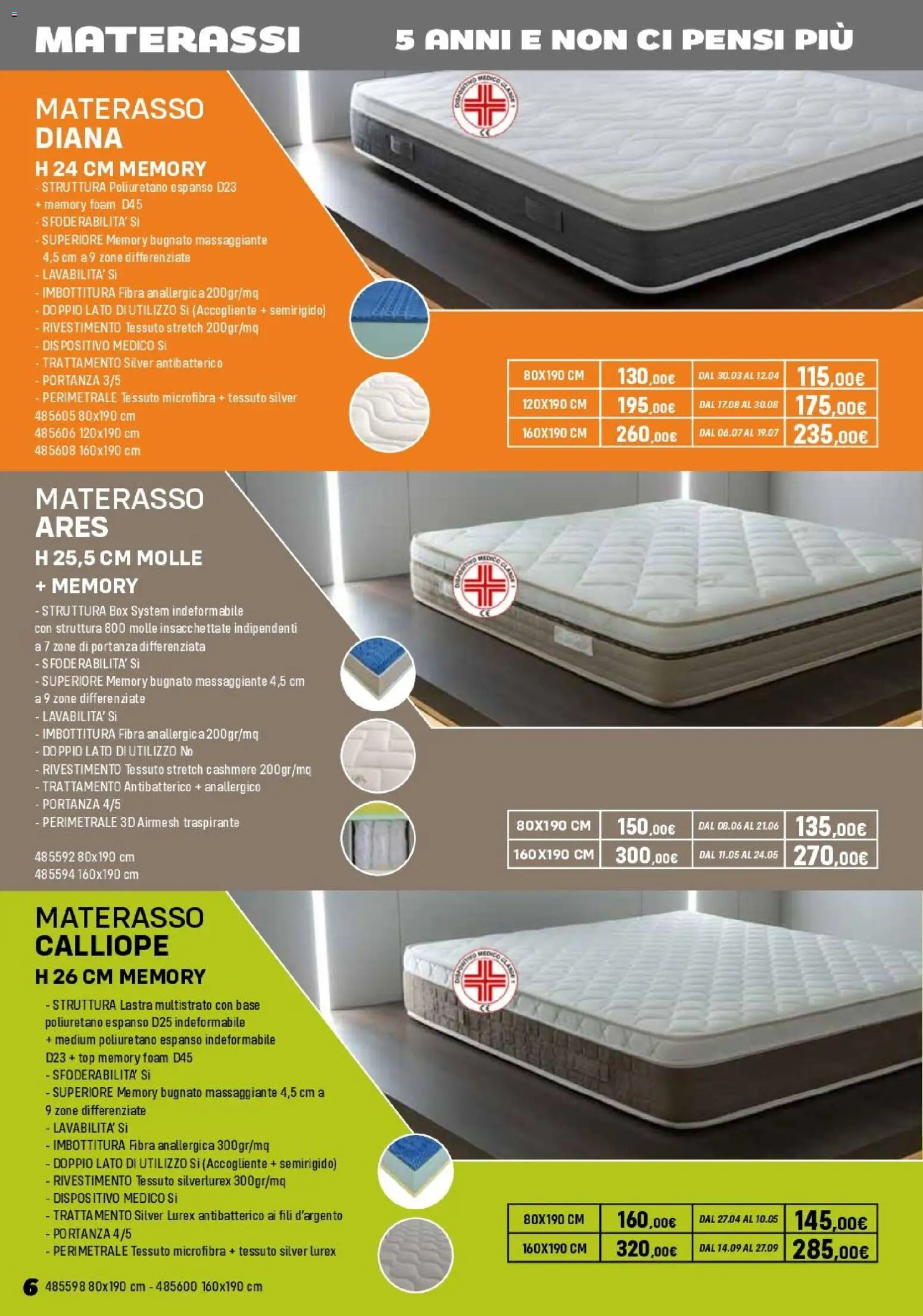 Volantino Orizzonte del 16.01.2026 | Pagina: 6 | Prodotti: Top, Materasso