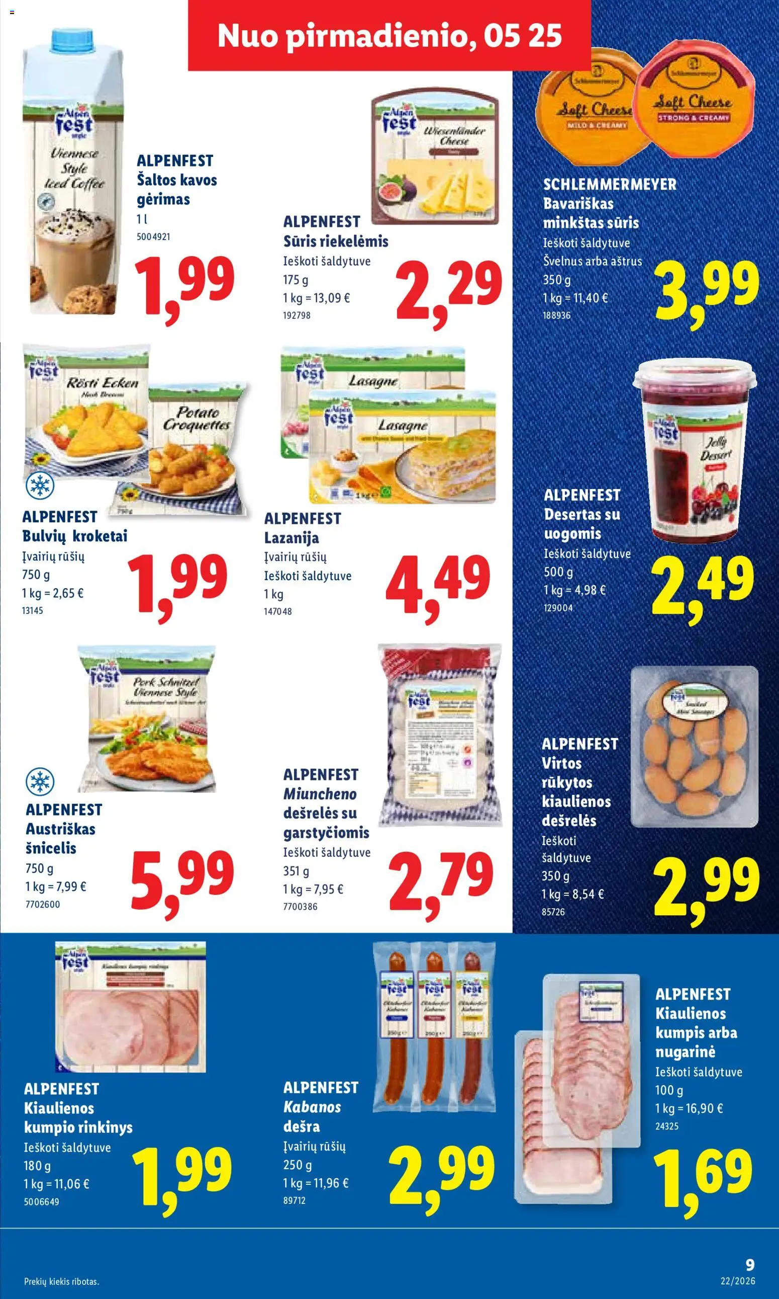 LIDL akcijos nuo 25.05.2026 | Puslapis: 11 | Prekių: Dešrelės, Sūris, Kumpis, Dešra