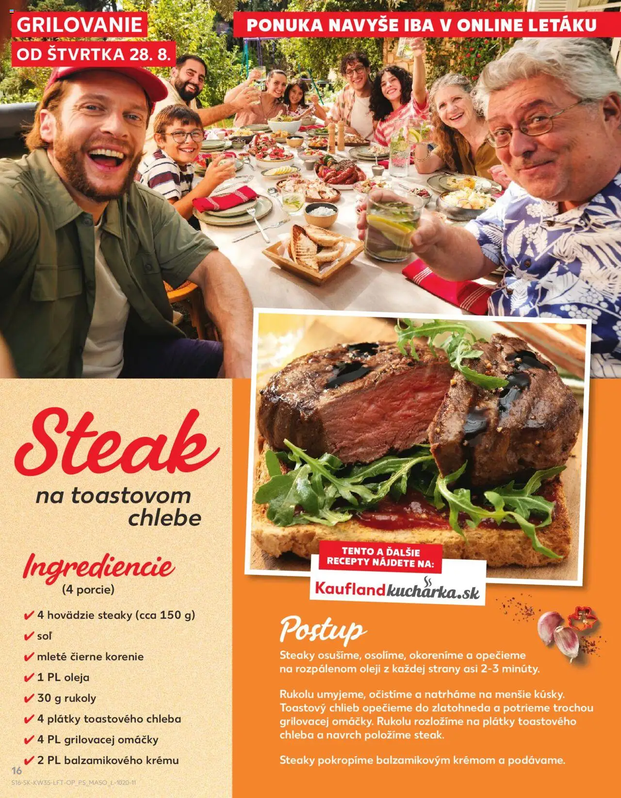 Nové Kaufland akcie – leták je platný od 28.08.2025 | Strana: 16 | Produkty: Chlieb, Čierne korenie, Korenie, Steak
