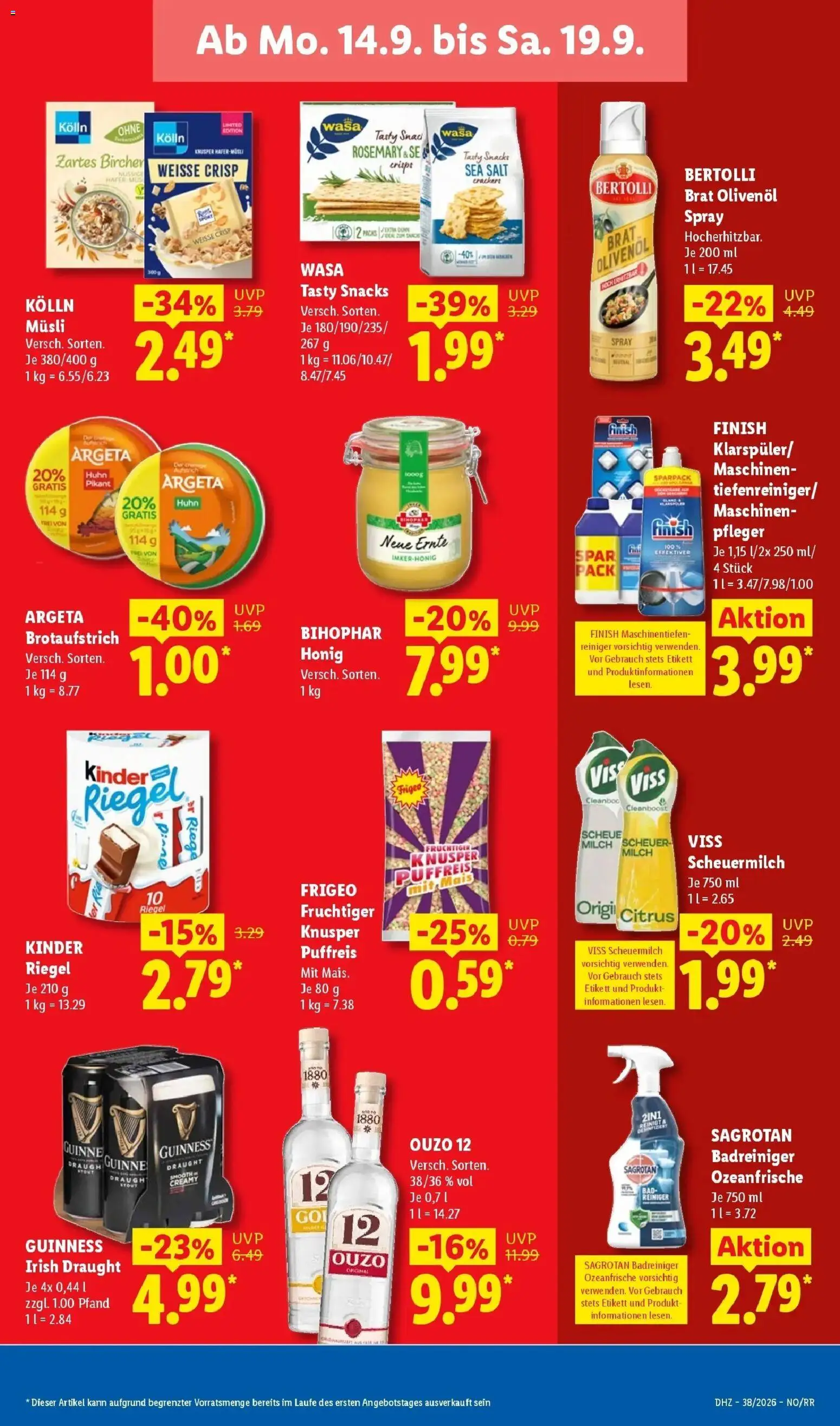 Lidl Prospekt Bad Rothenfelde (ab 14.09.2026) zum Blättern » Angebote | Seite: 19 | Produkte: Musli, Kolln, Kolln musli, Finish